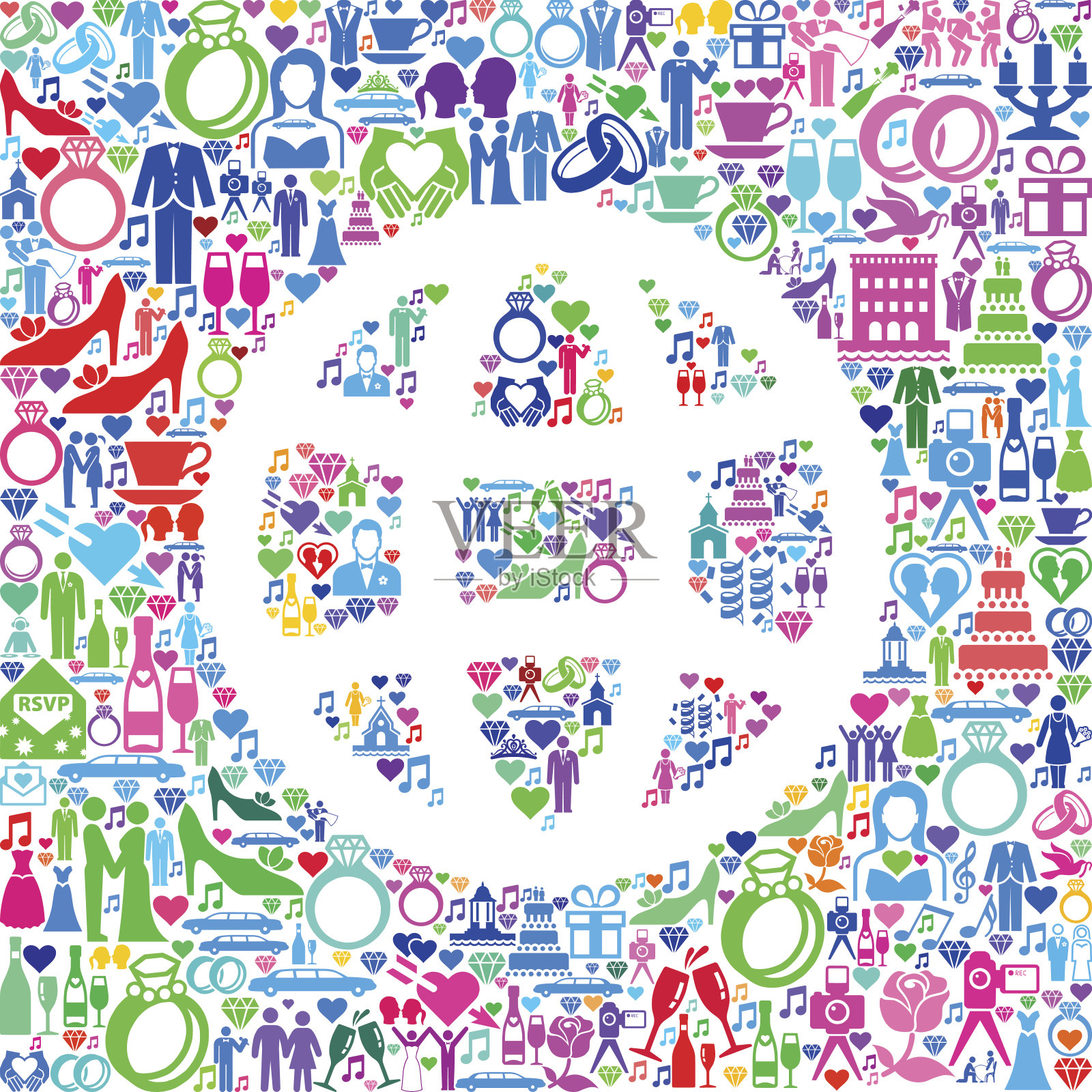 全球婚礼和爱向量图形插画图片素材