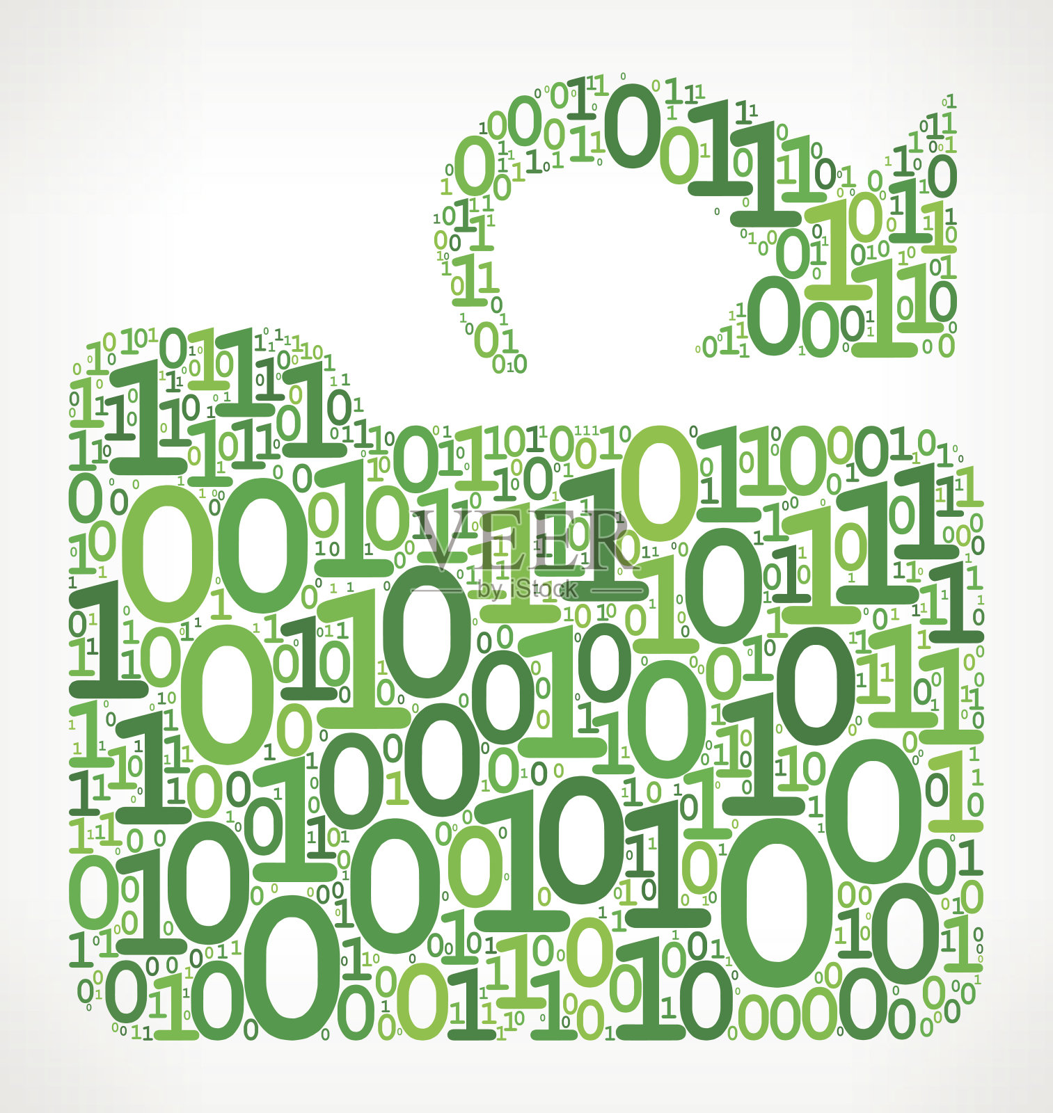 打开文件夹二进制代码零一矢量插图插画图片素材