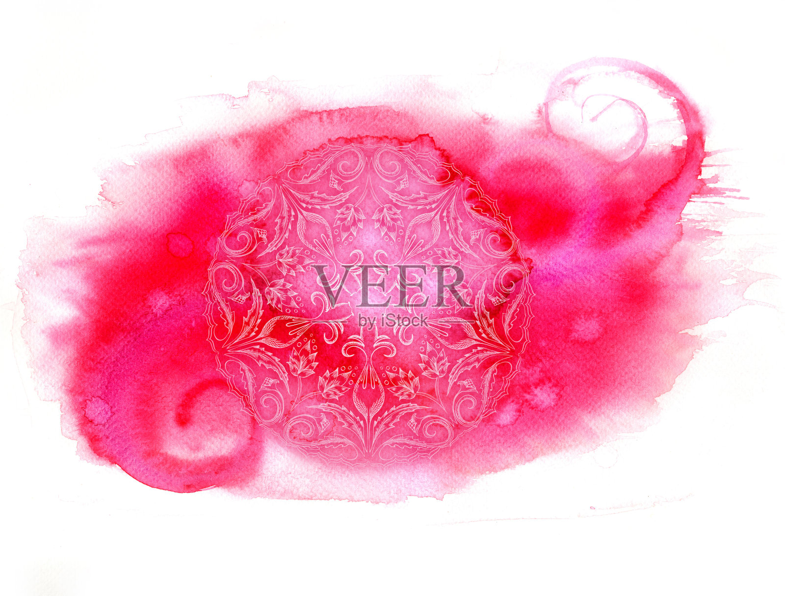 红色能量花插画图片素材