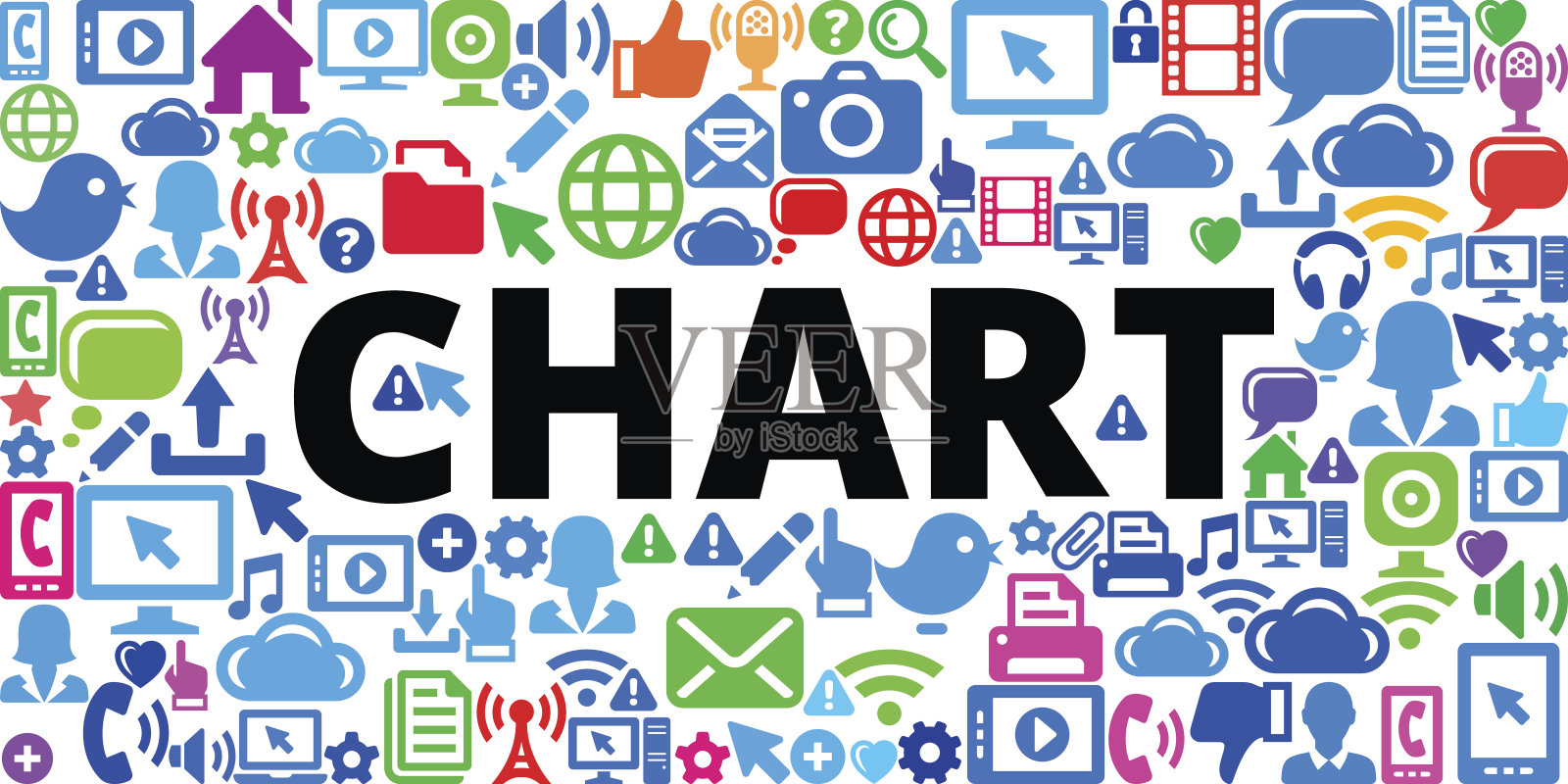 图表技术互联网通信矢量图标背景插画图片素材