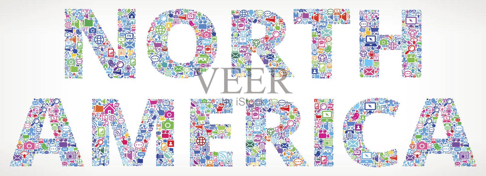 北美未来和互联网通信技术矢量按钮插画图片素材