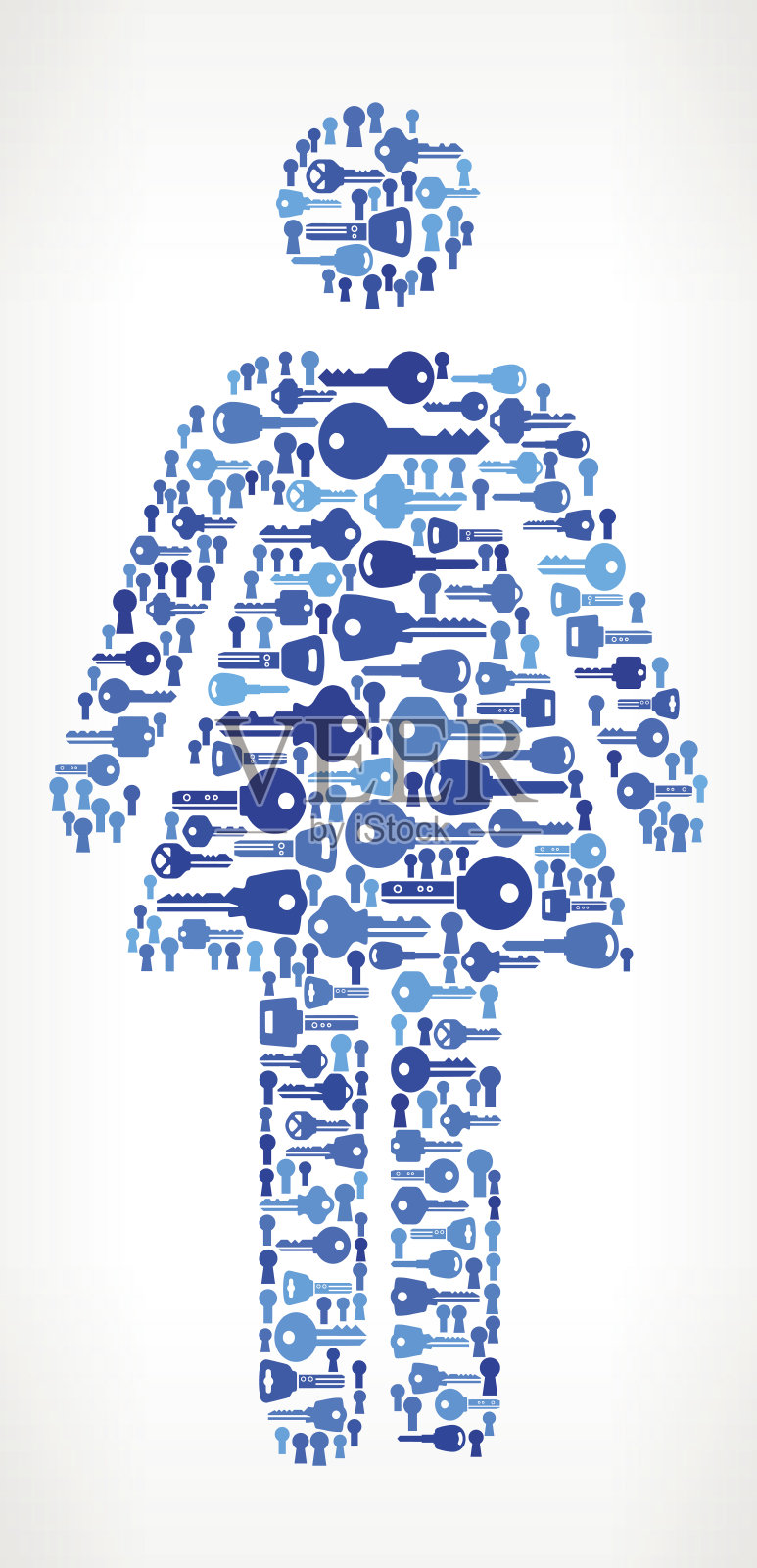 女人站键模式矢量图形插画图片素材