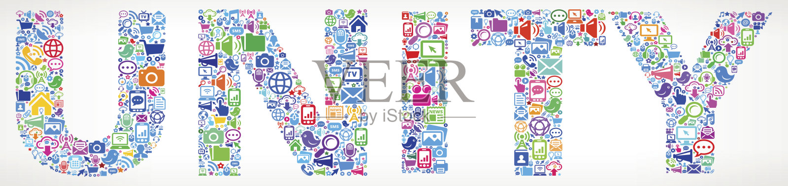 统一未来和互联网通信技术矢量按钮插画图片素材