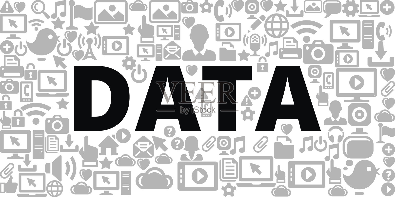 数据技术互联网通信矢量图标背景插画图片素材