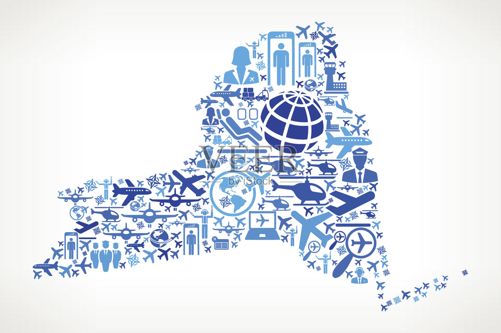 纽约航空飞行矢量图插画图片素材