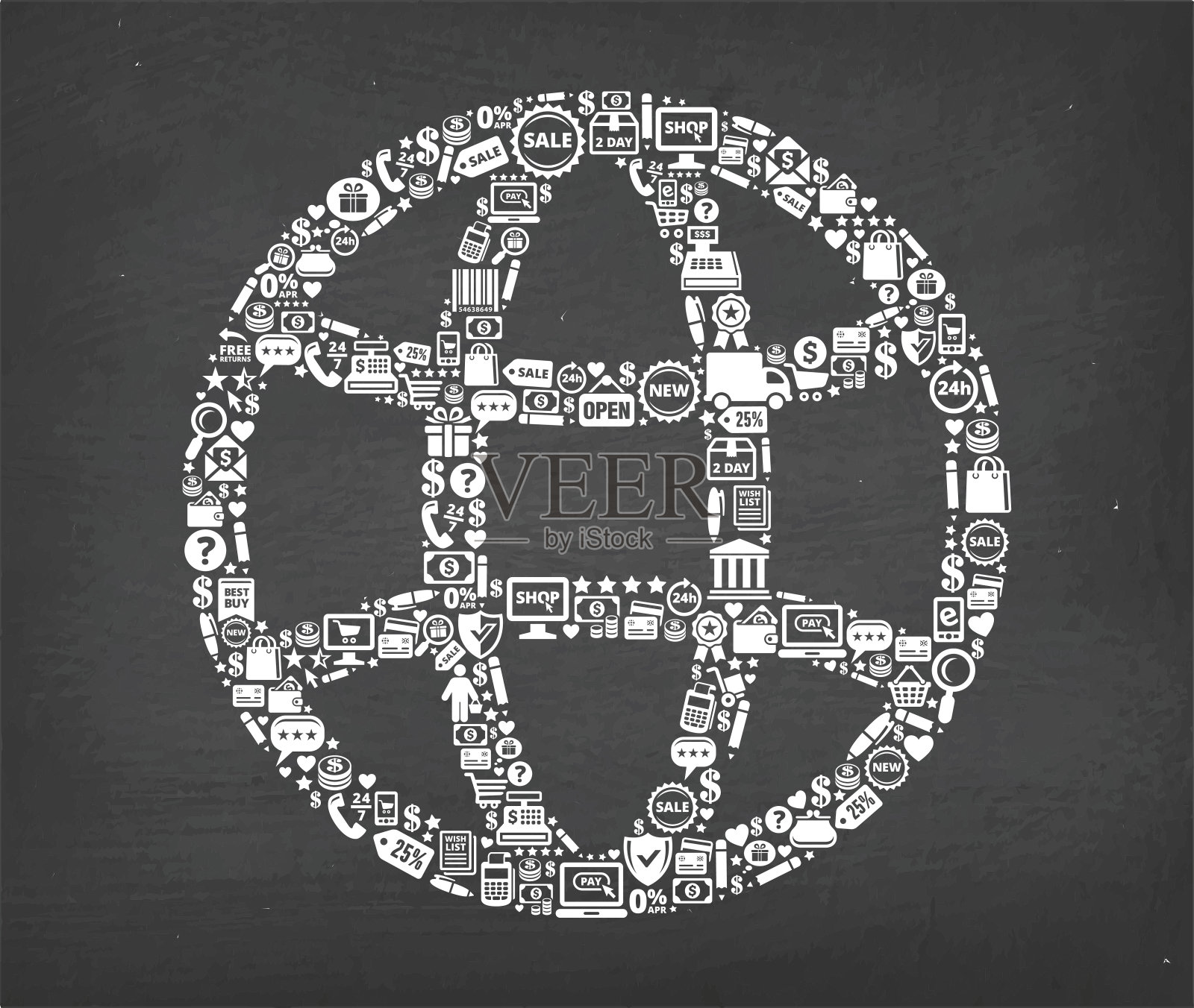 全球线框购物商业版税免费矢量图标模式插画图片素材