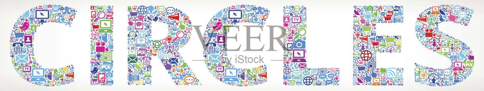 圆未来和互联网通信技术矢量按钮插画图片素材