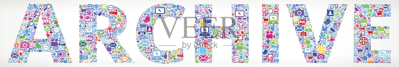 存档未来和互联网通信技术矢量按钮。插画图片素材