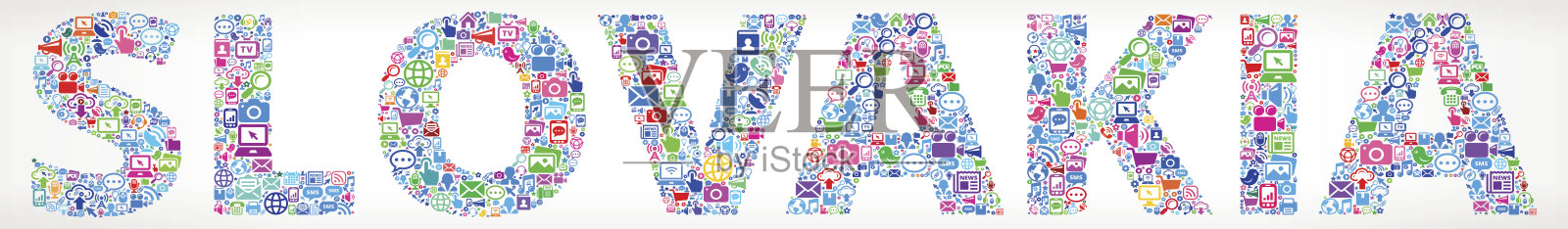 斯洛伐克未来和互联网通信技术矢量按钮插画图片素材