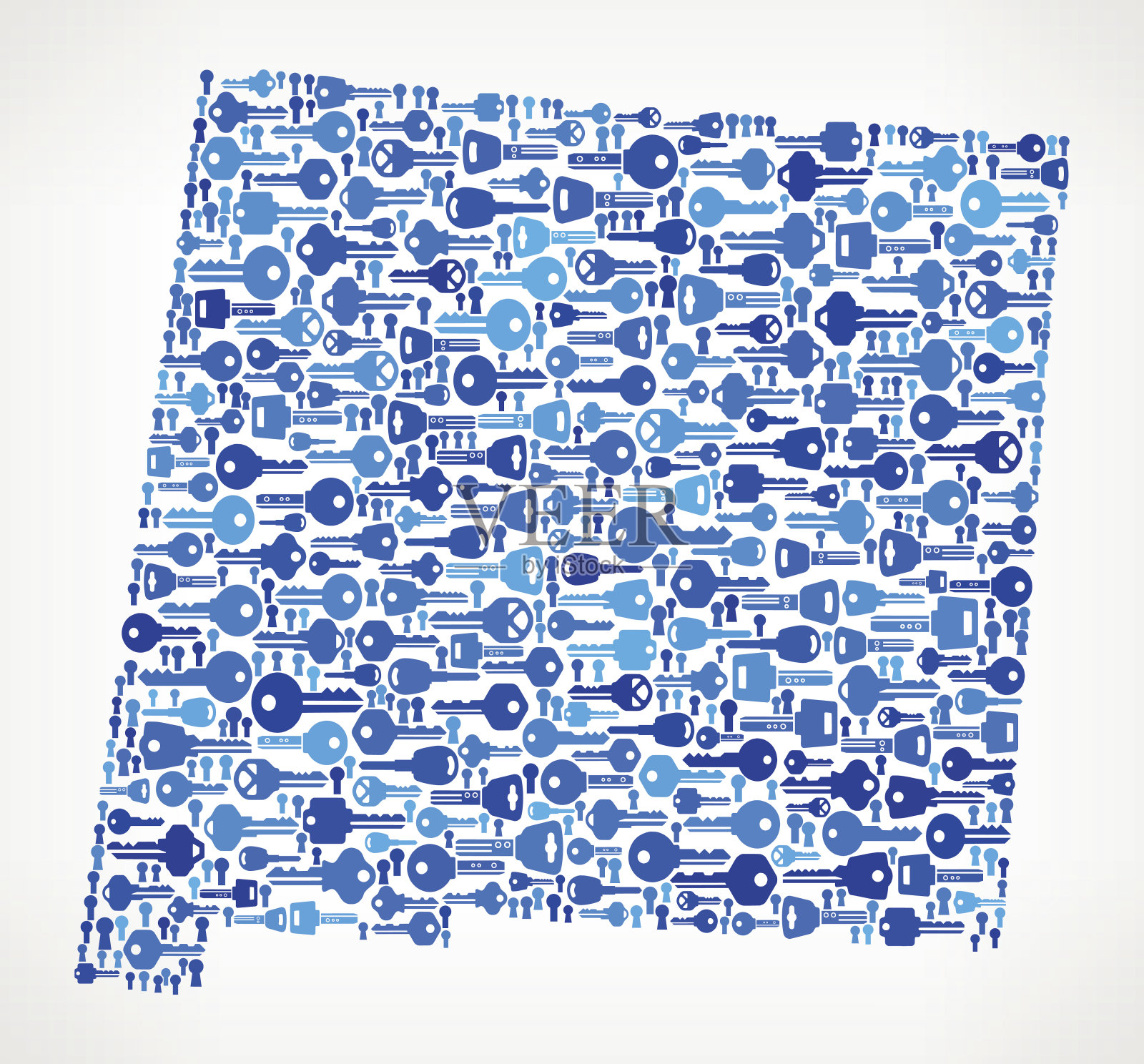 新墨西哥蓝钥匙和安全图标背景插画图片素材