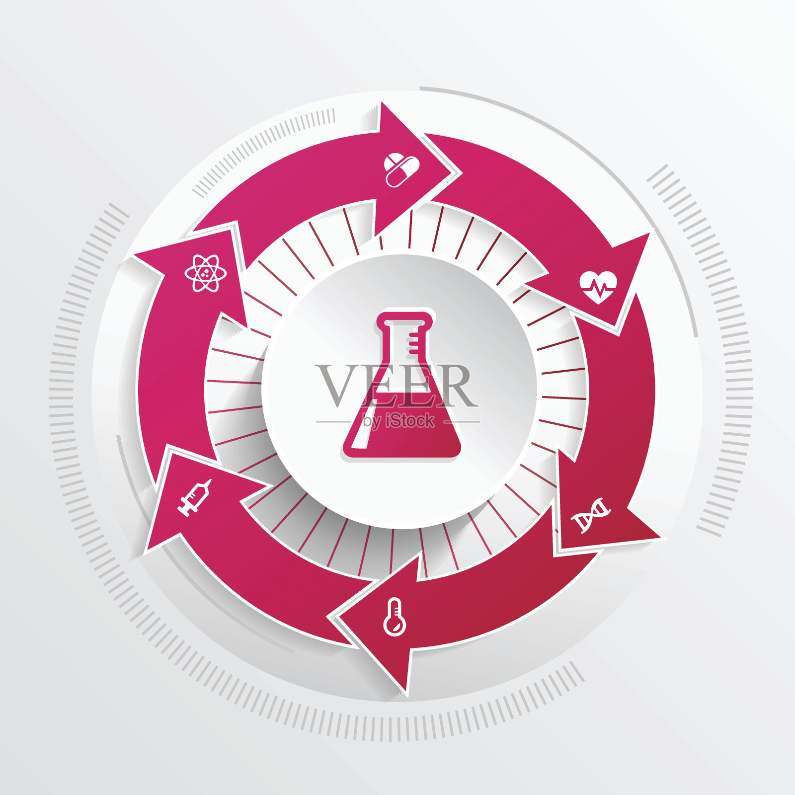 旋转箭头圈医学概念插画图片素材