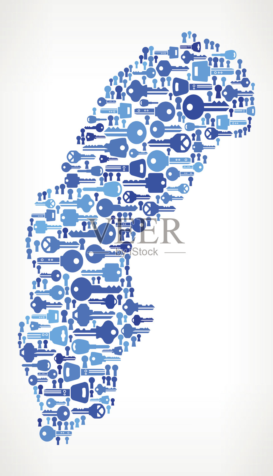 瑞典蓝色钥匙和安全图标背景插画图片素材