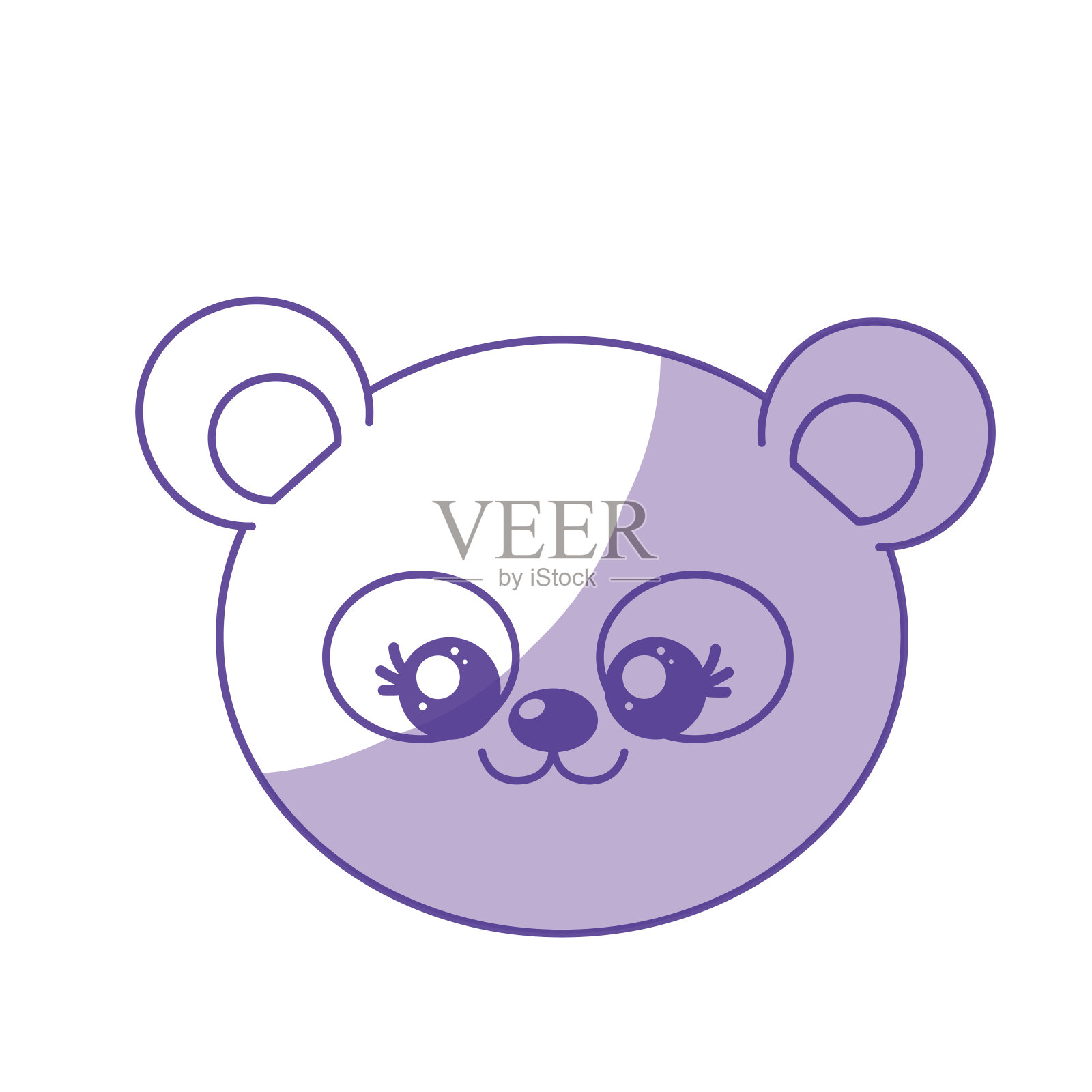 可爱的野兽脸上的表情剪影设计元素图片