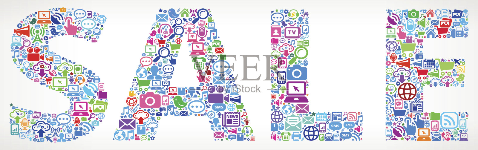 销售未来和互联网通信技术矢量按钮插画图片素材