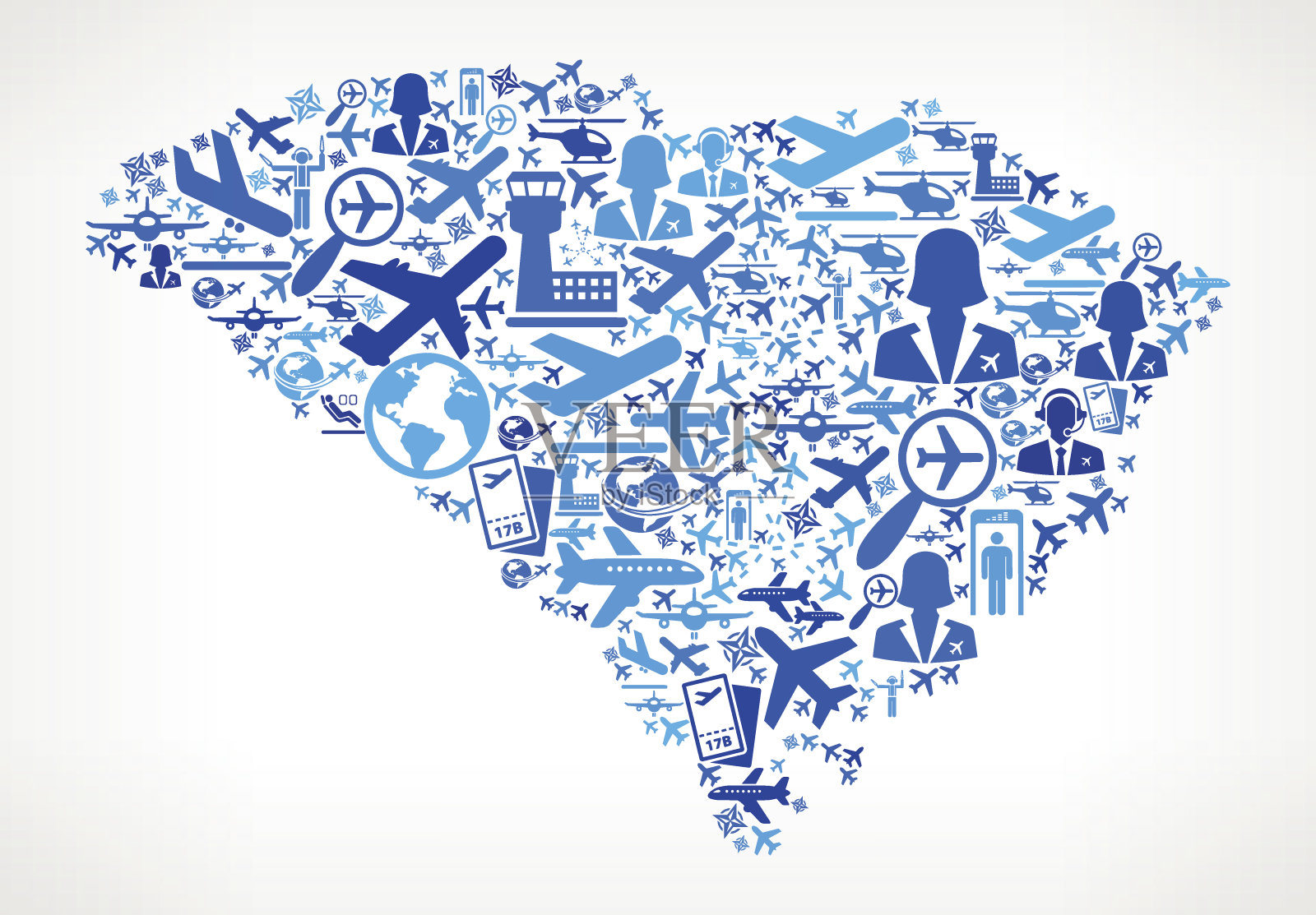 南卡罗来纳州航空飞机矢量图插画图片素材