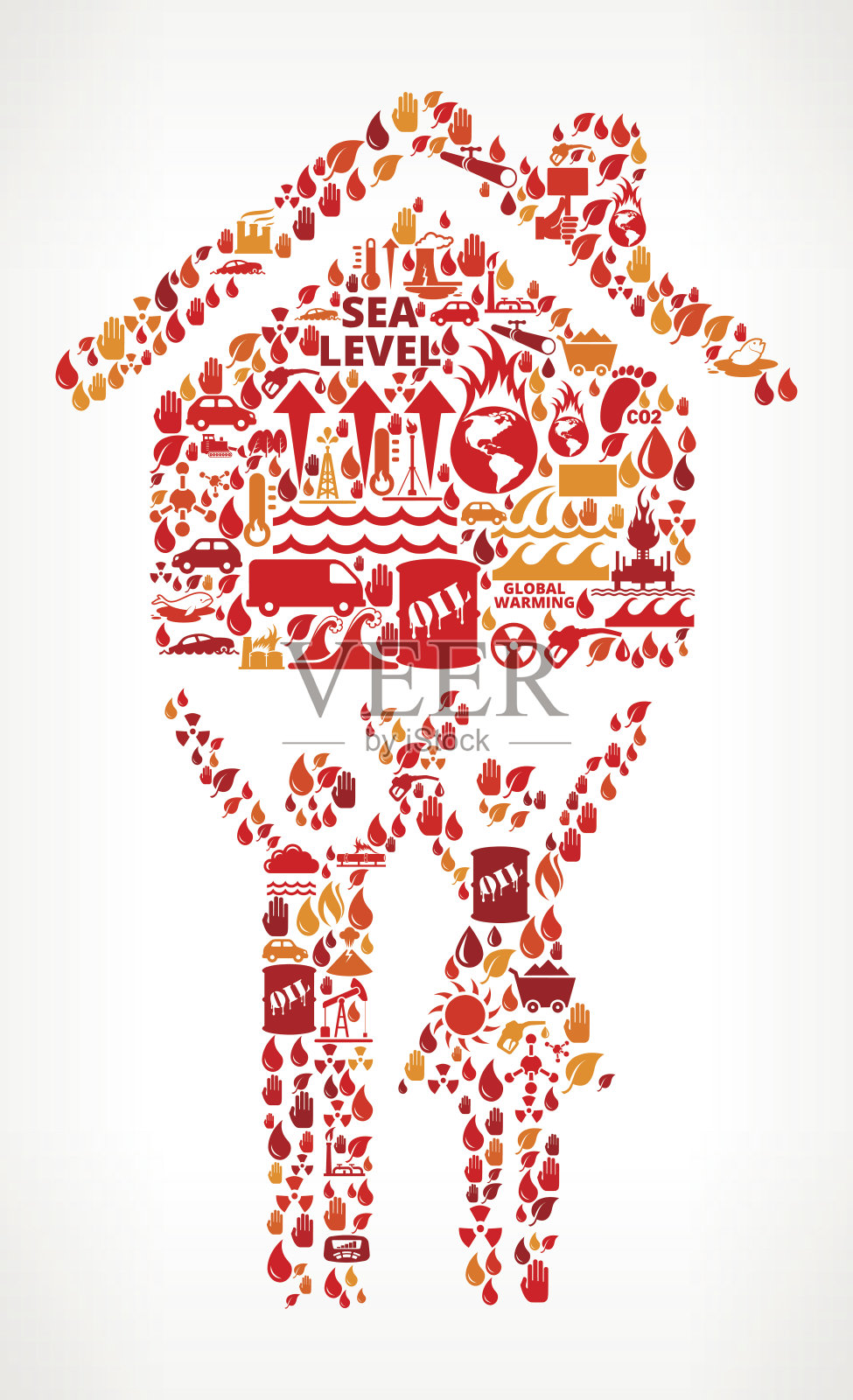 全球变暖气候变化矢量模式插画图片素材