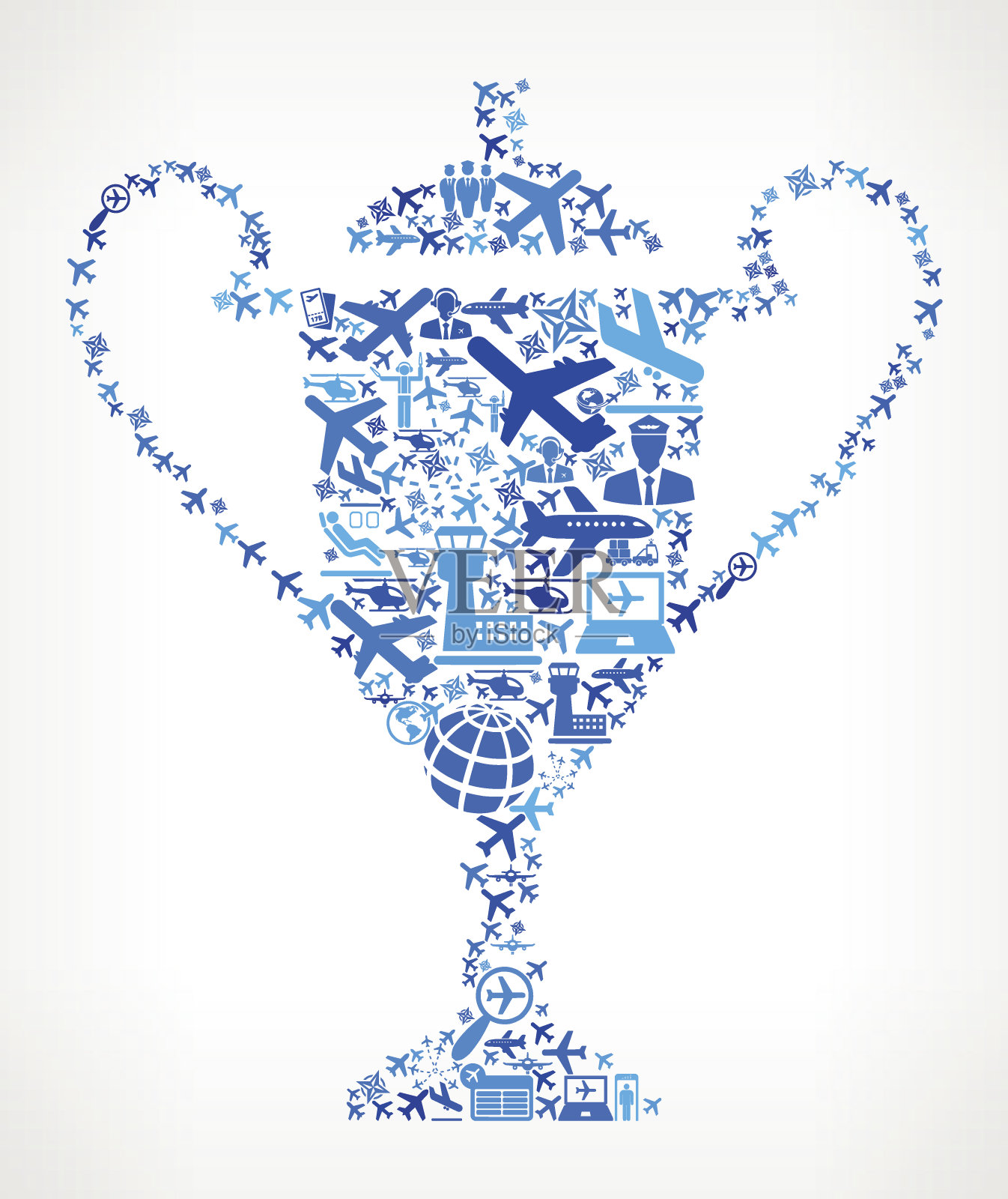 航空和飞机矢量图形奖杯插画图片素材