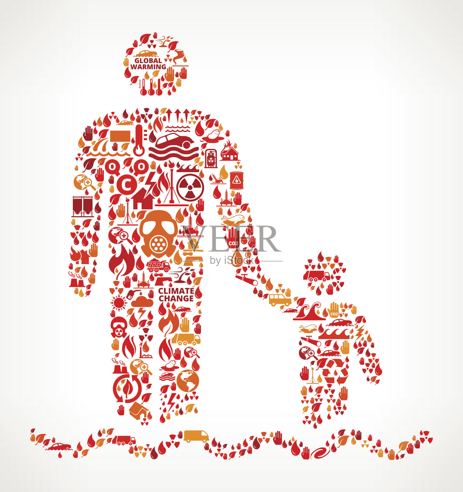 全球变暖气候变化矢量模式插画图片素材