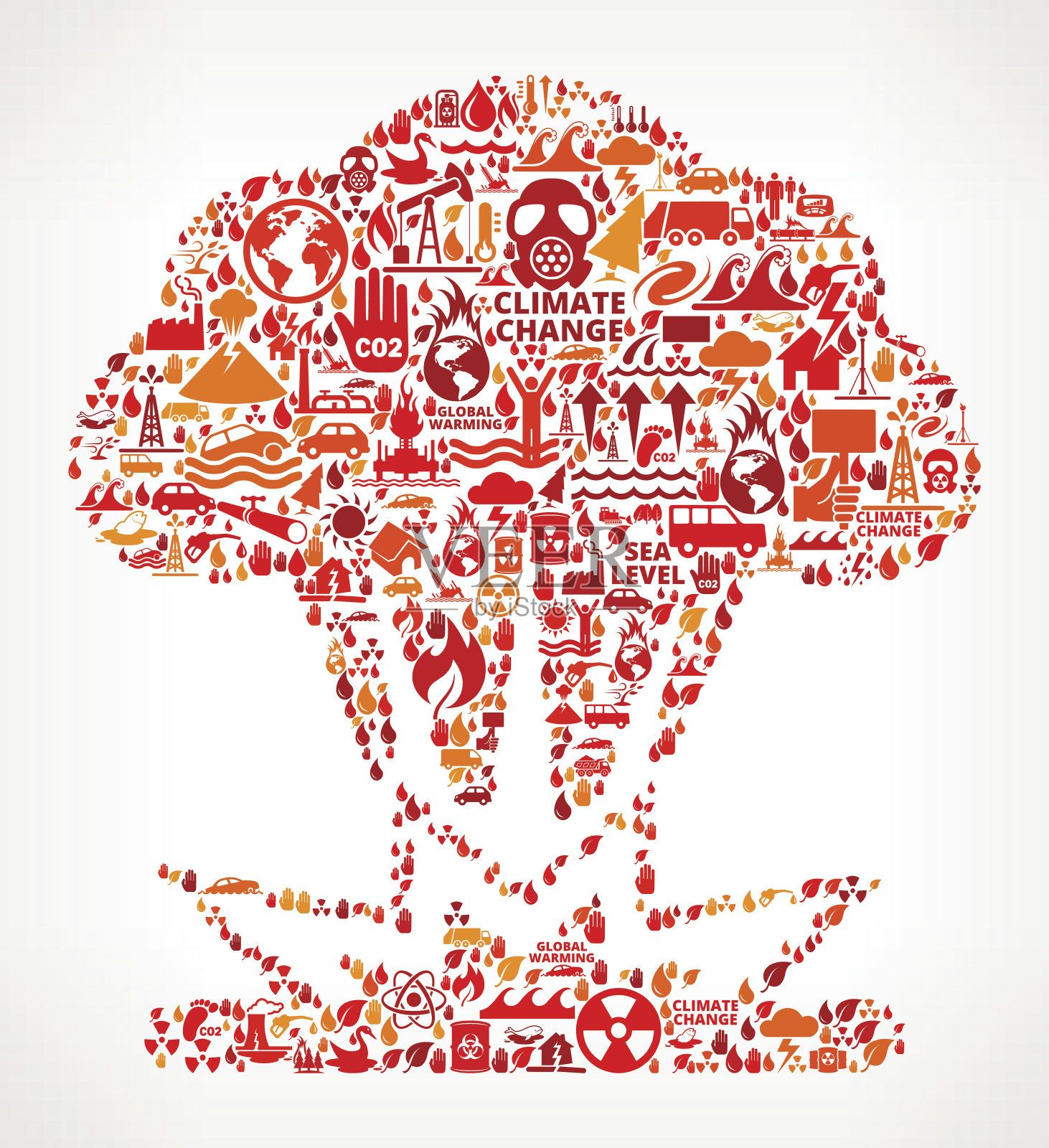 爆炸全球变暖气候变化矢量模式插画图片素材