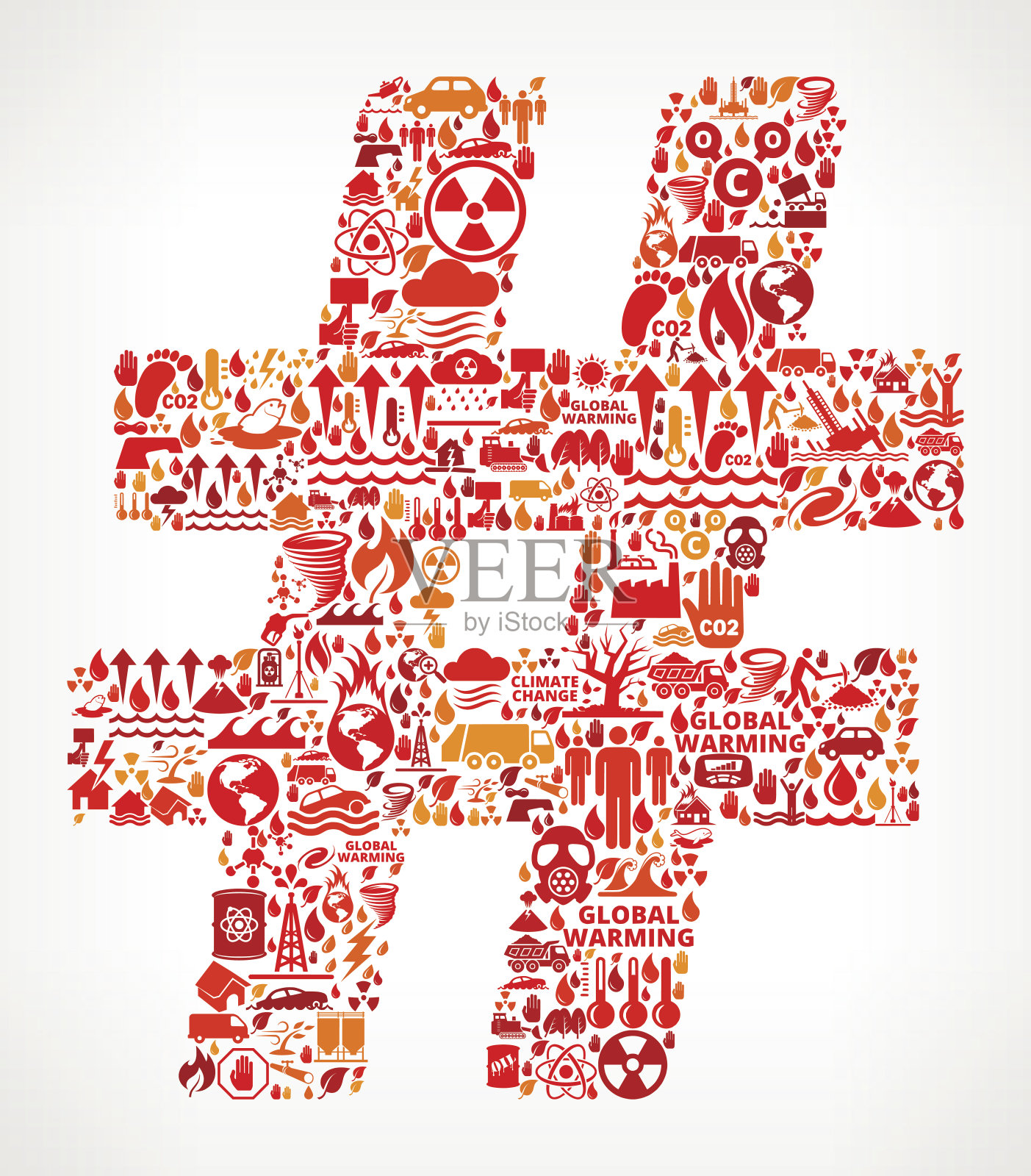 数字全球变暖气候变化矢量图插画图片素材