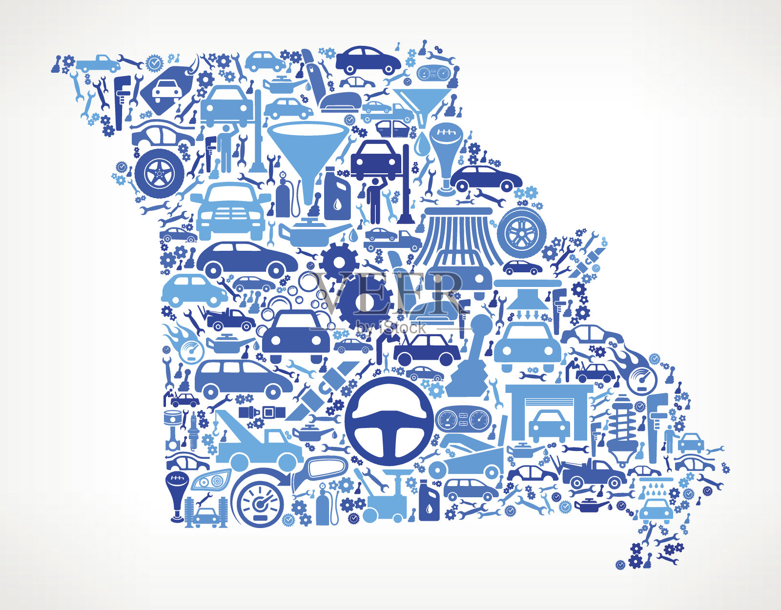 密苏里汽车修理汽车和汽车图标背景插画图片素材