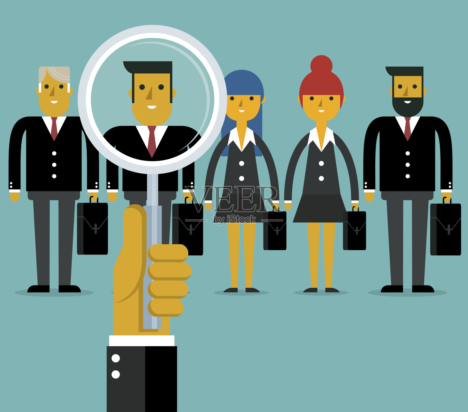 员工搜索插画图片素材