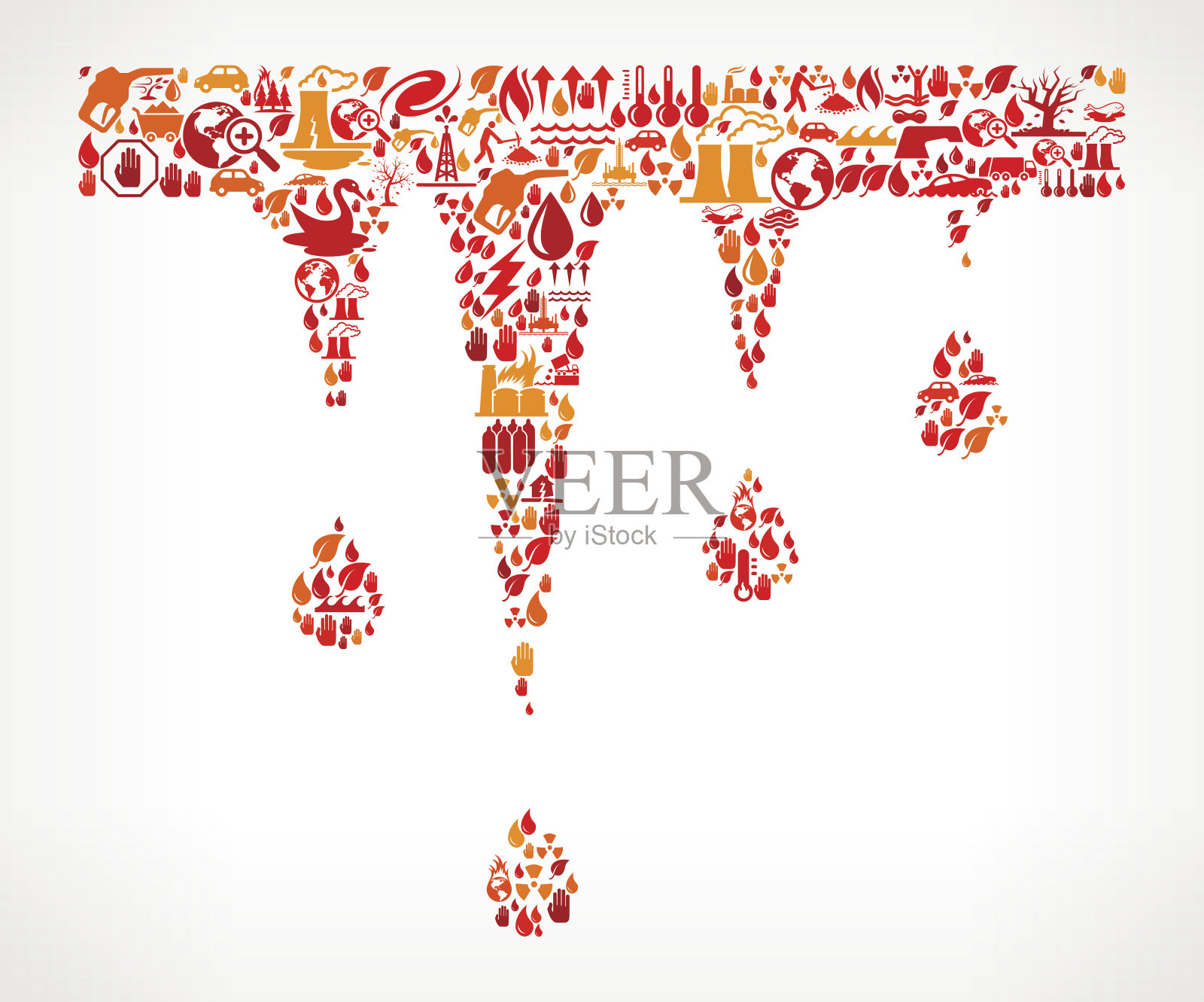 冰川融化全球变暖气候变化矢量模式插画图片素材