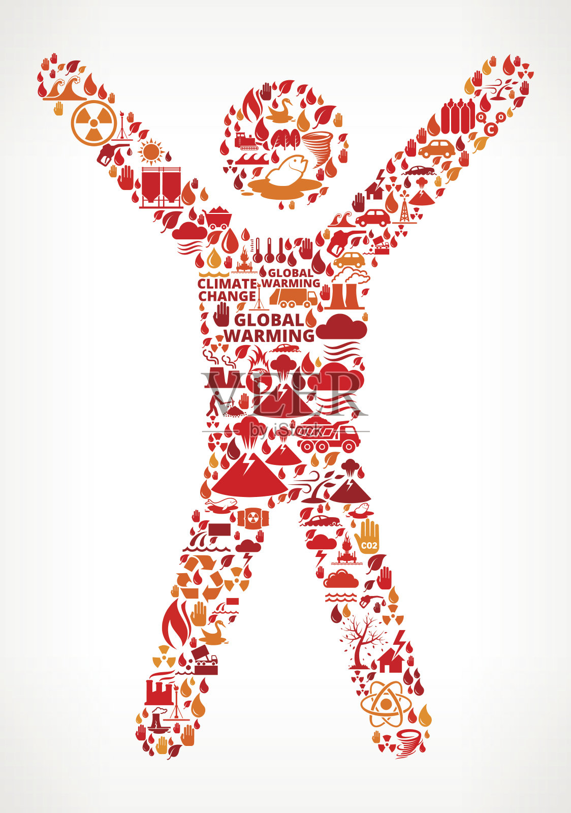 简笔画全球变暖气候变化矢量模式插画图片素材