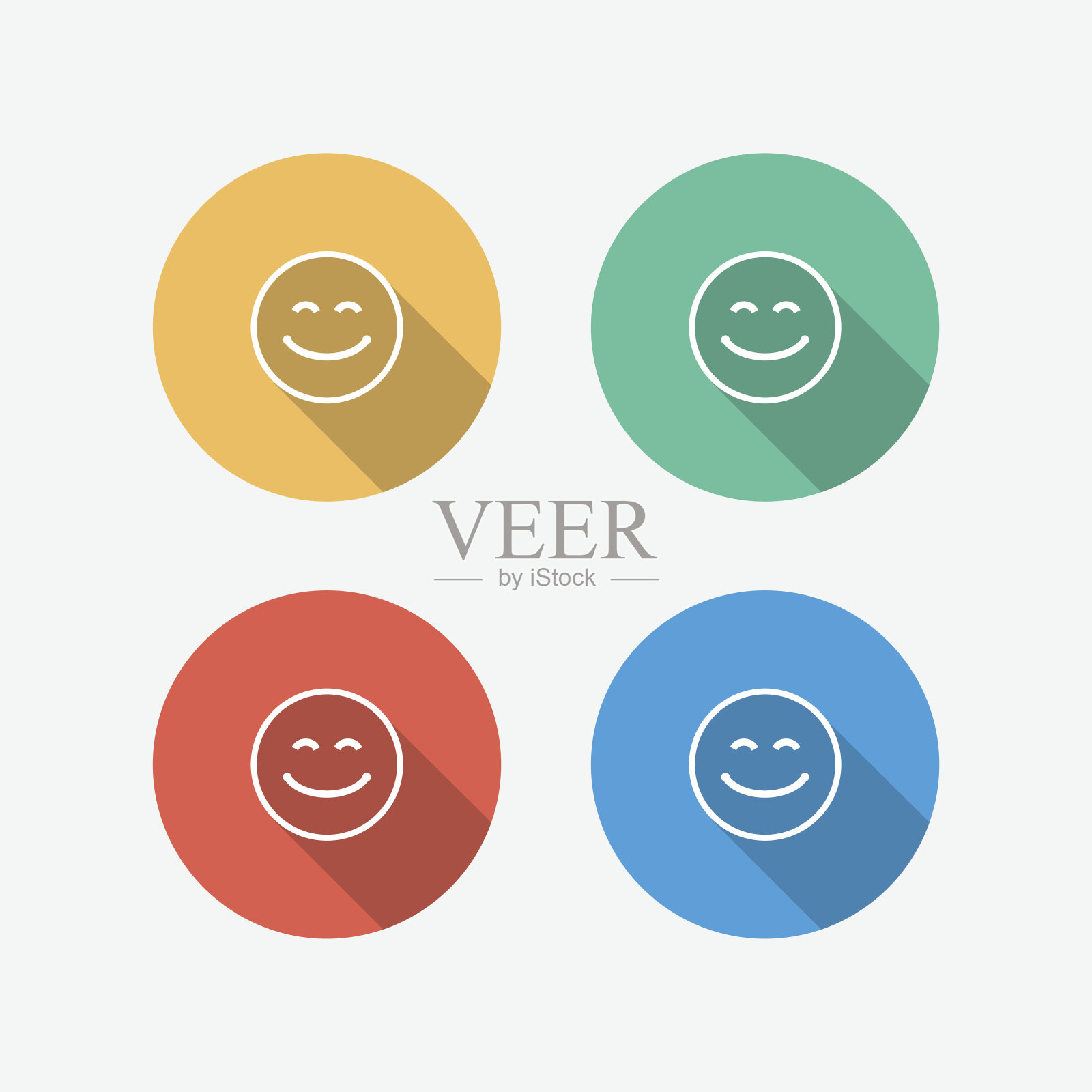 微笑表情平面图标图标素材