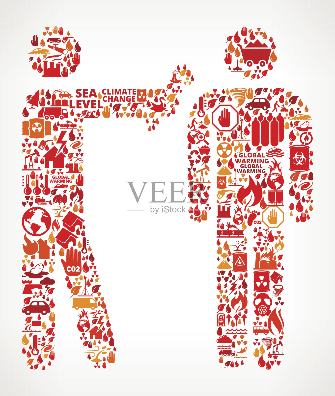 采访全球变暖气候变化矢量模式插画图片素材