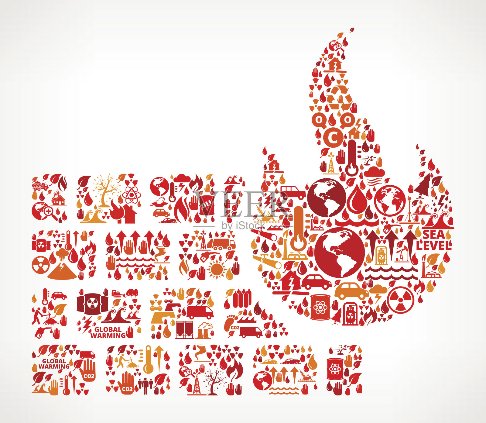 防火墙全球变暖气候变化矢量模式插画图片素材