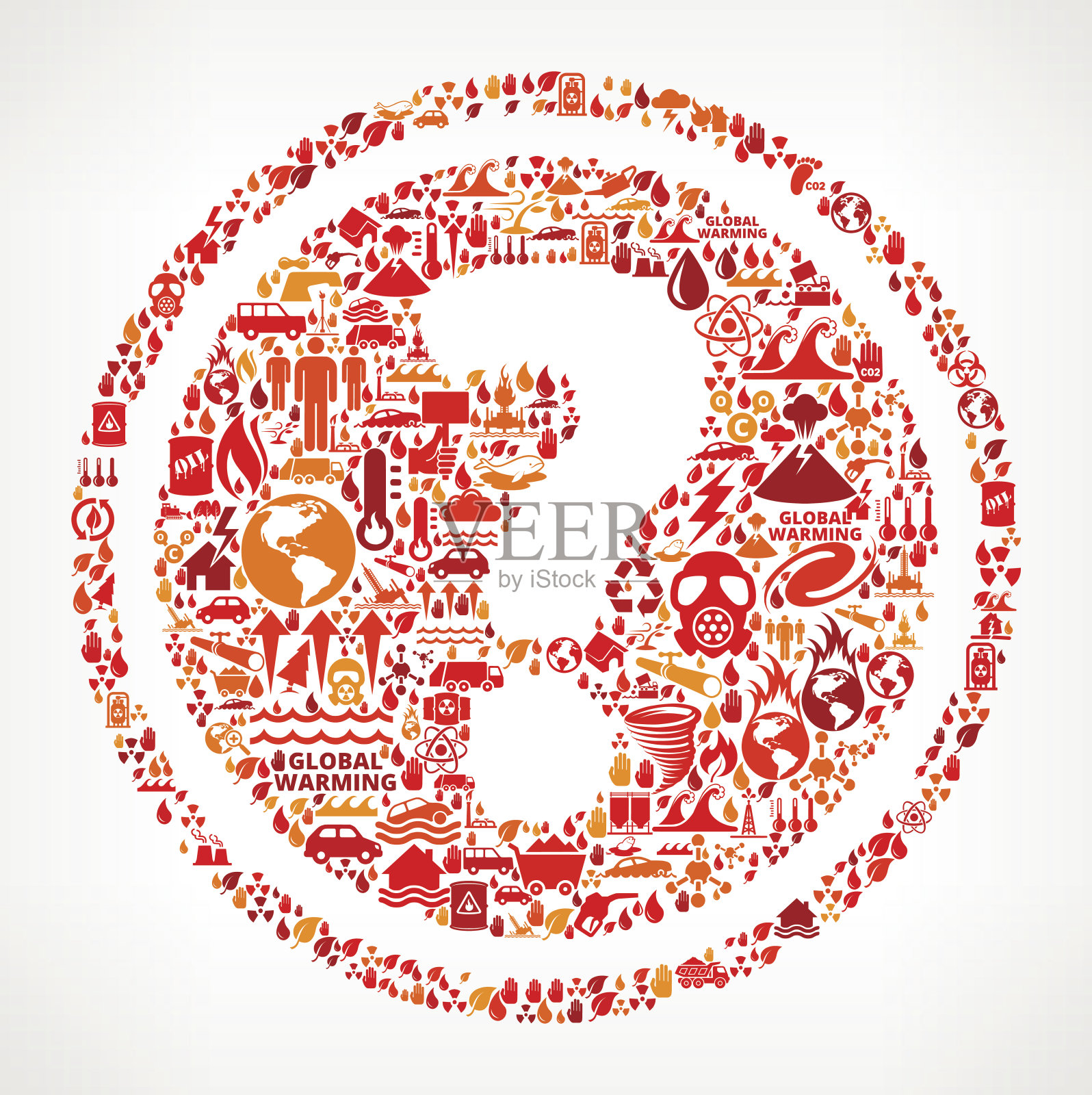 问号全球变暖气候变化矢量模式插画图片素材