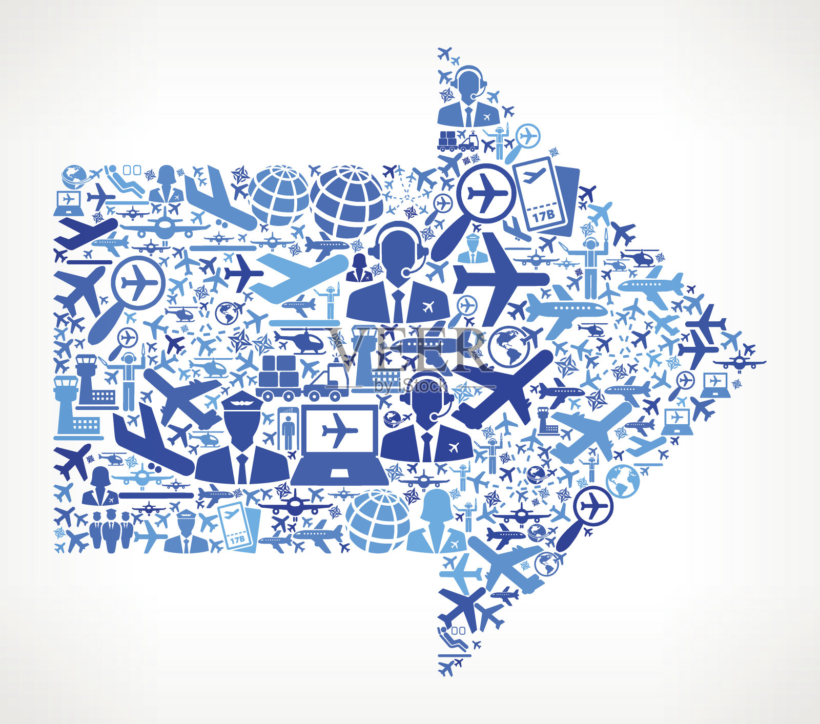 箭头航空飞机矢量图插画图片素材