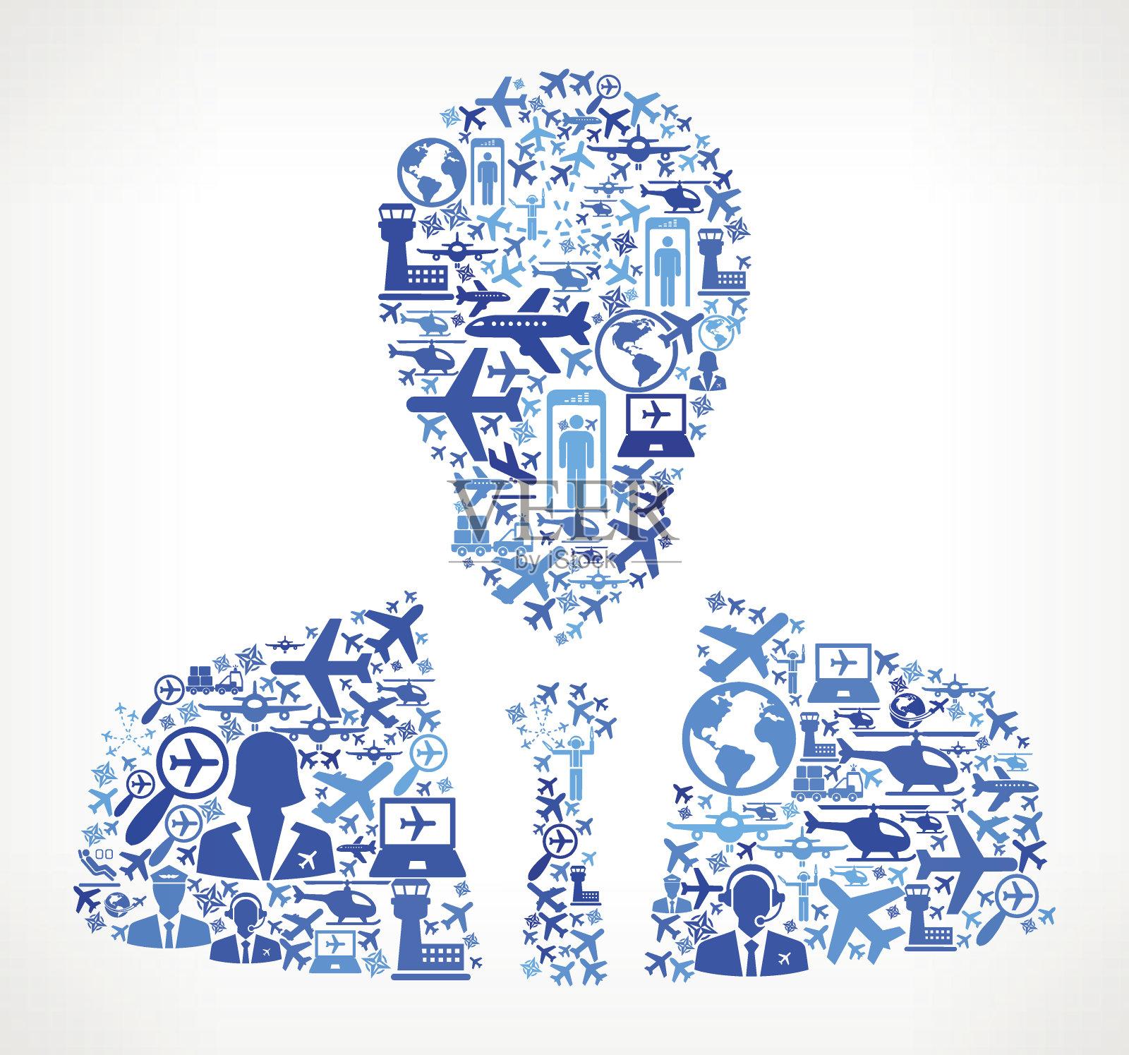 航空和飞机矢量图中的商人轮廓插画图片素材
