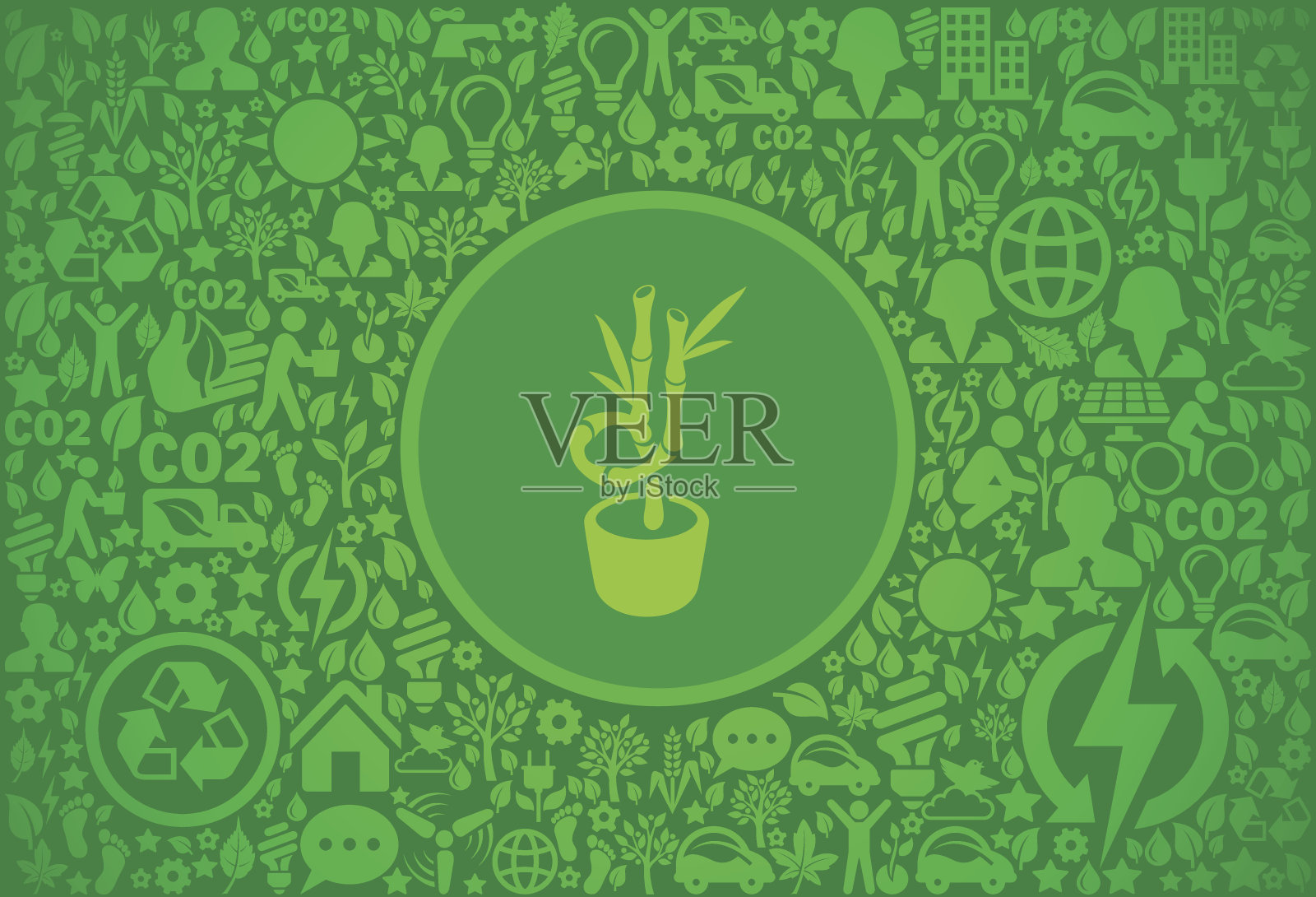 竹树环境绿色矢量图标模式插画图片素材