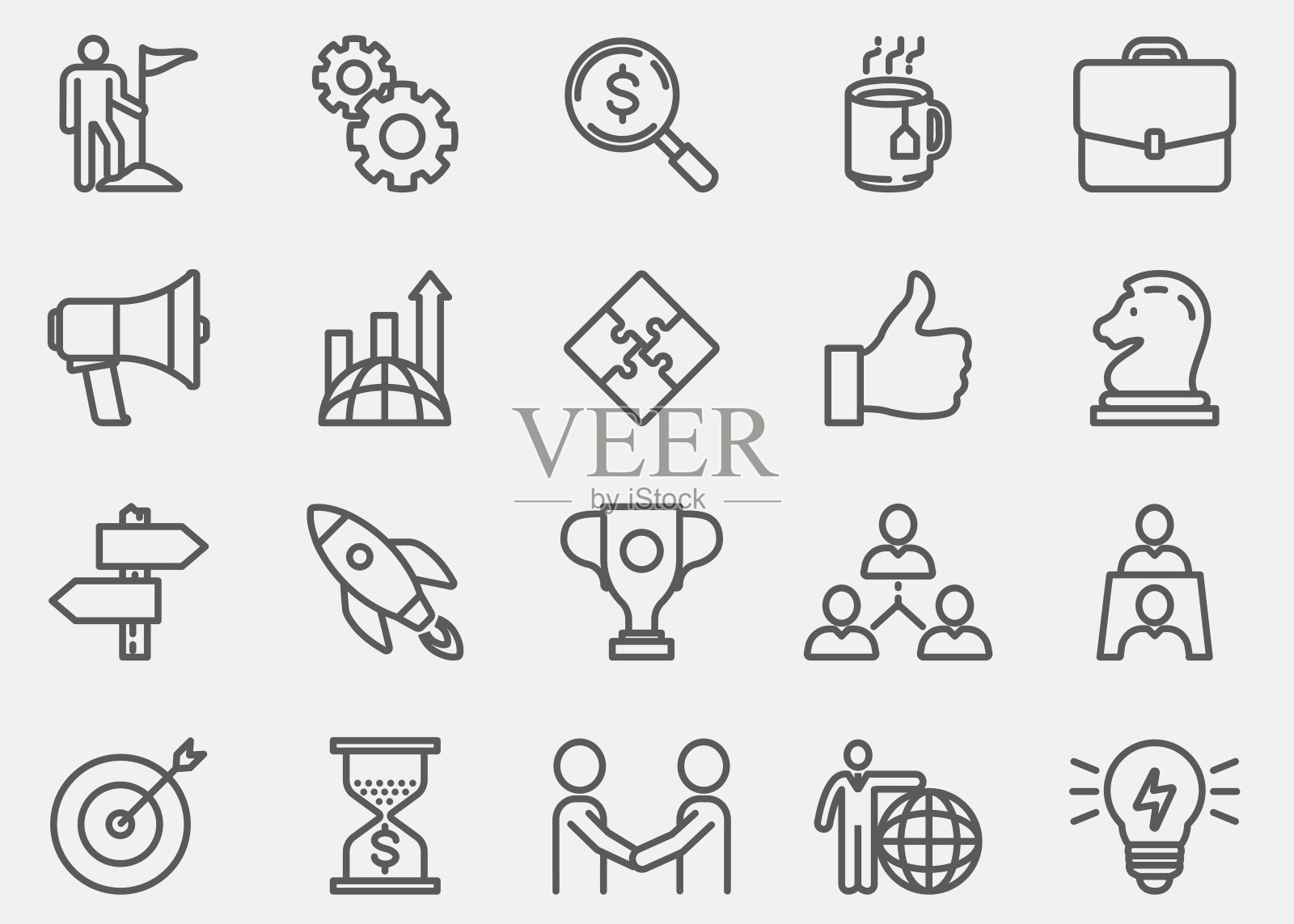 业务概念线图标插画图片素材