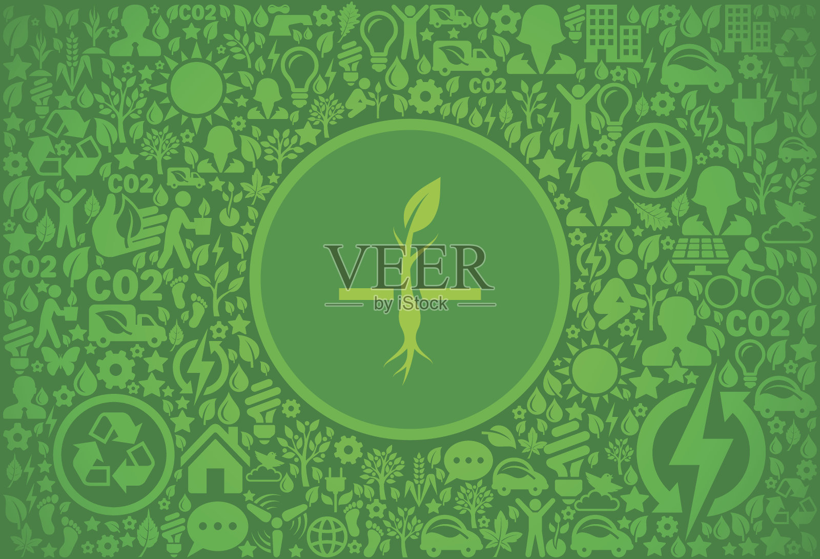 植物生长环境绿色矢量图标模式插画图片素材