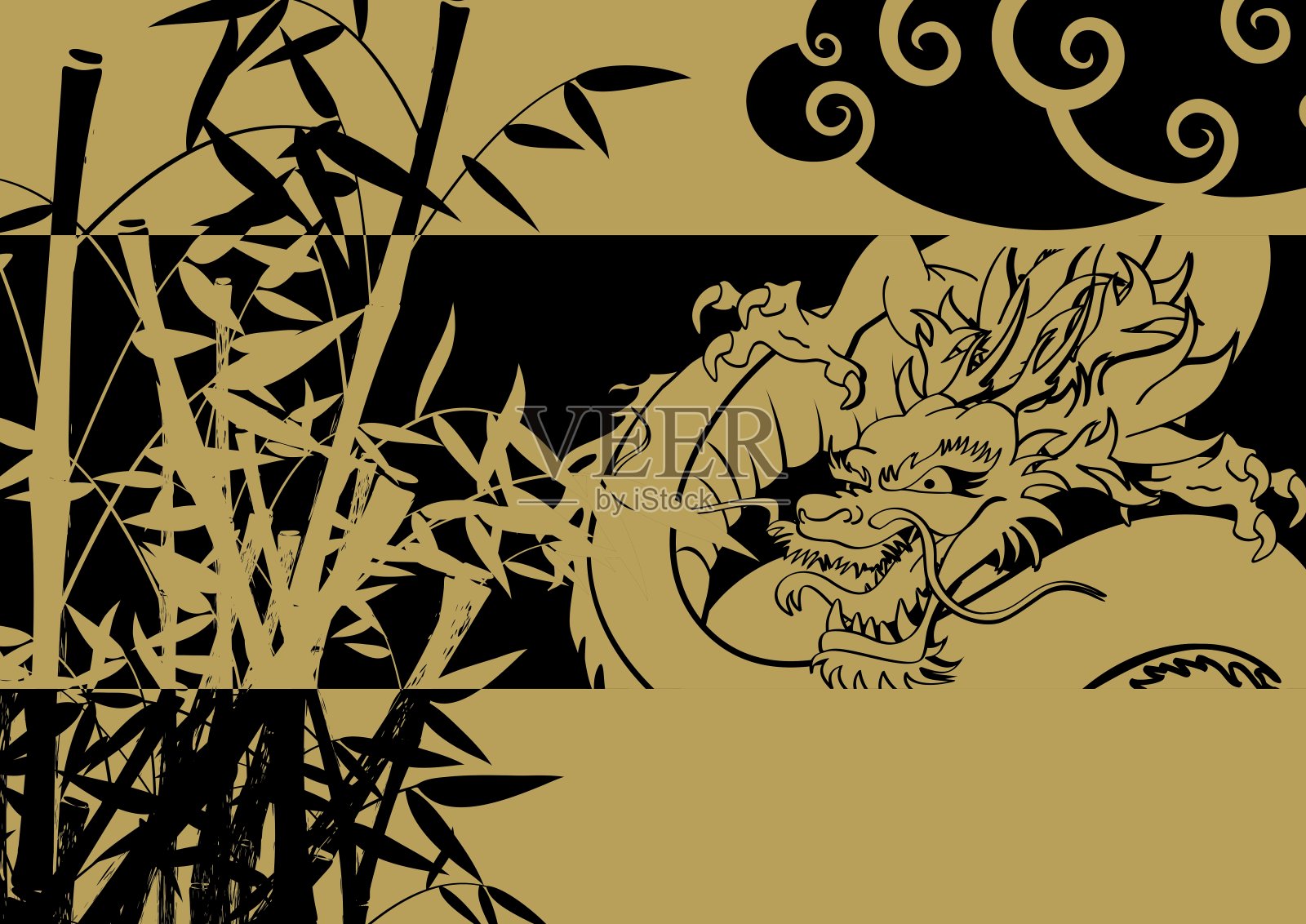 黑亚洲龙霸云的背景插画图片素材