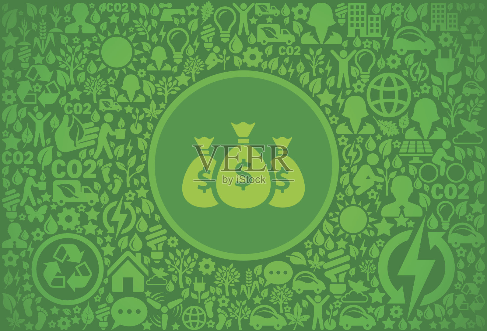 钱袋环境绿色矢量图标模式插画图片素材