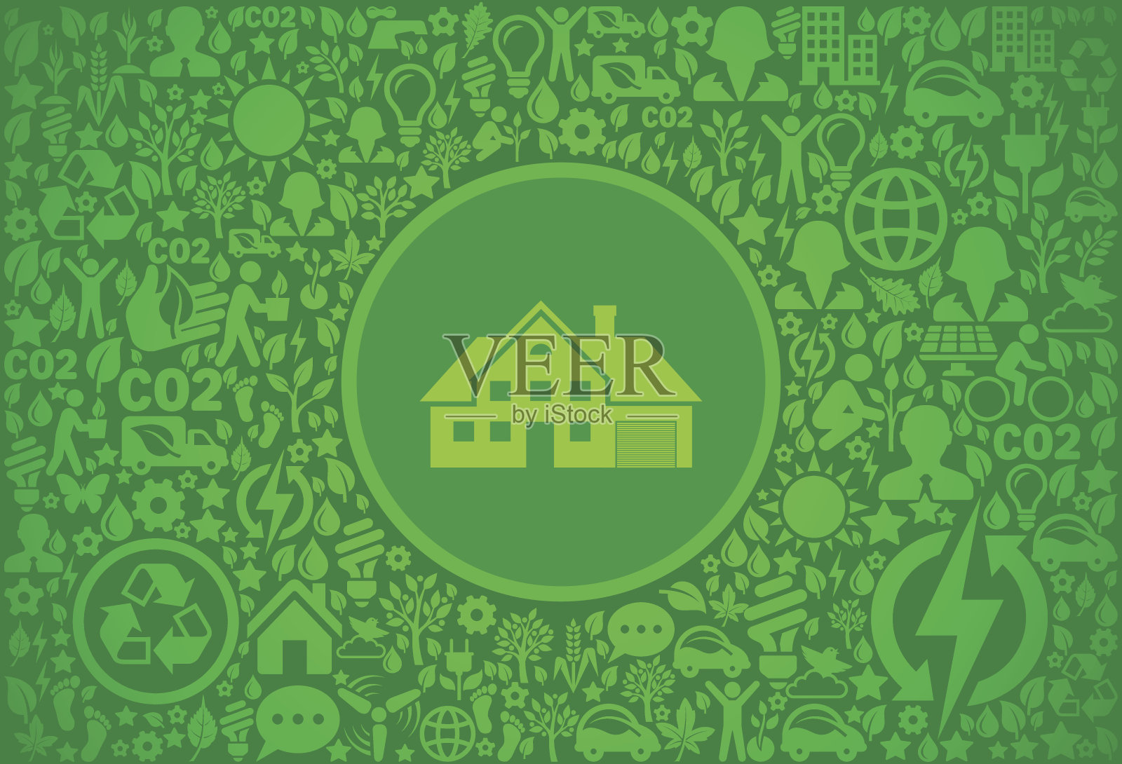 房子环境绿色矢量图标模式插画图片素材