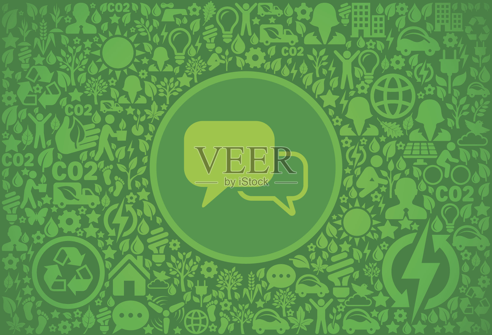 聊天气泡环境绿色矢量图标模式插画图片素材