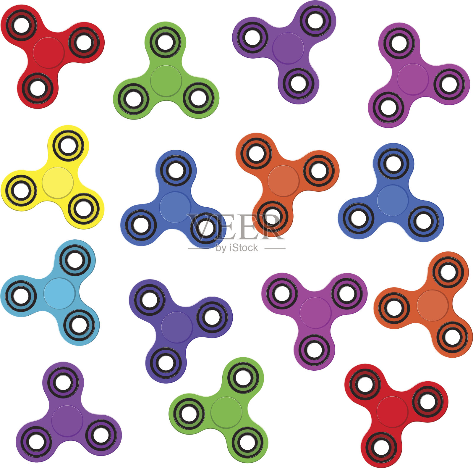 纺纱。无缝旋转器模式平面风格矢量插图插画图片素材