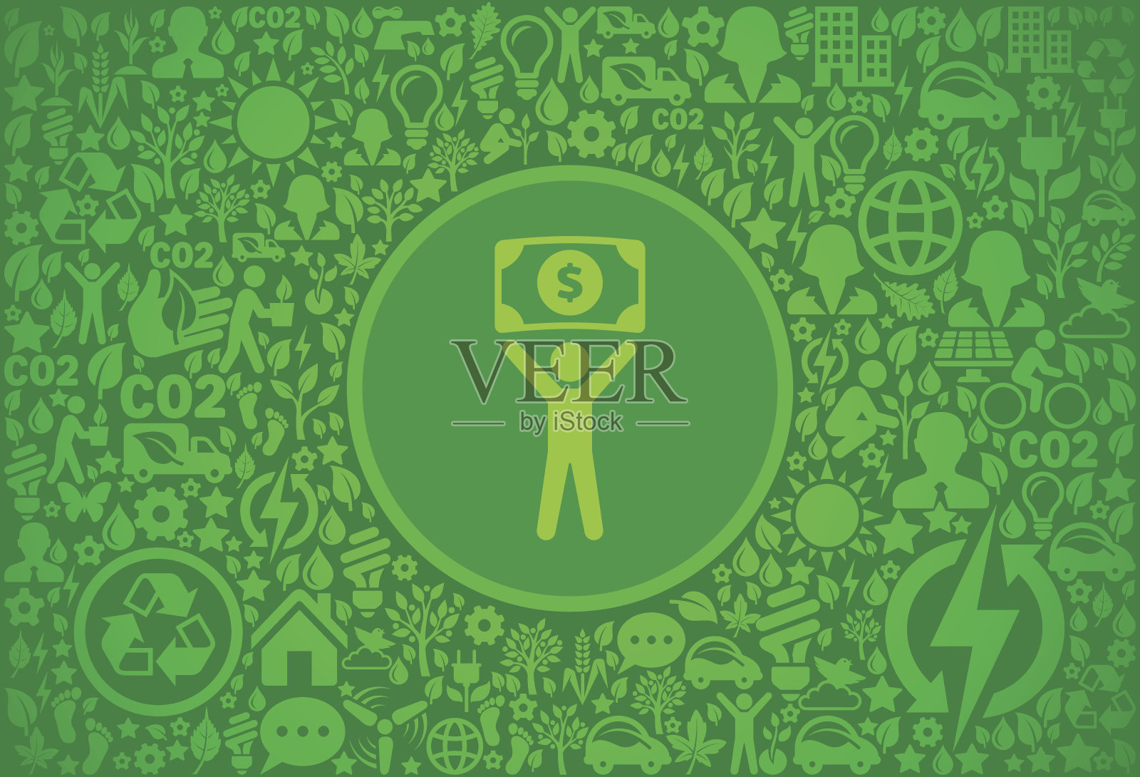 金钱棍图环境绿色矢量图标模式插画图片素材