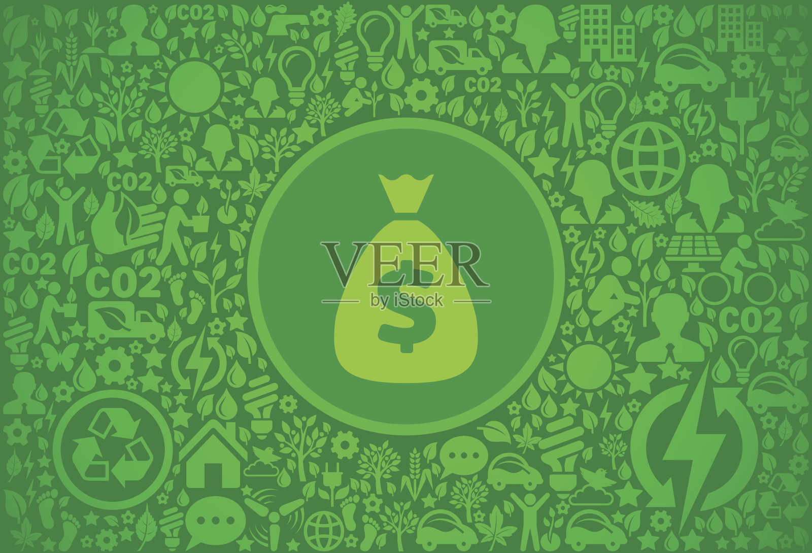 钱袋环境绿色矢量图标模式插画图片素材