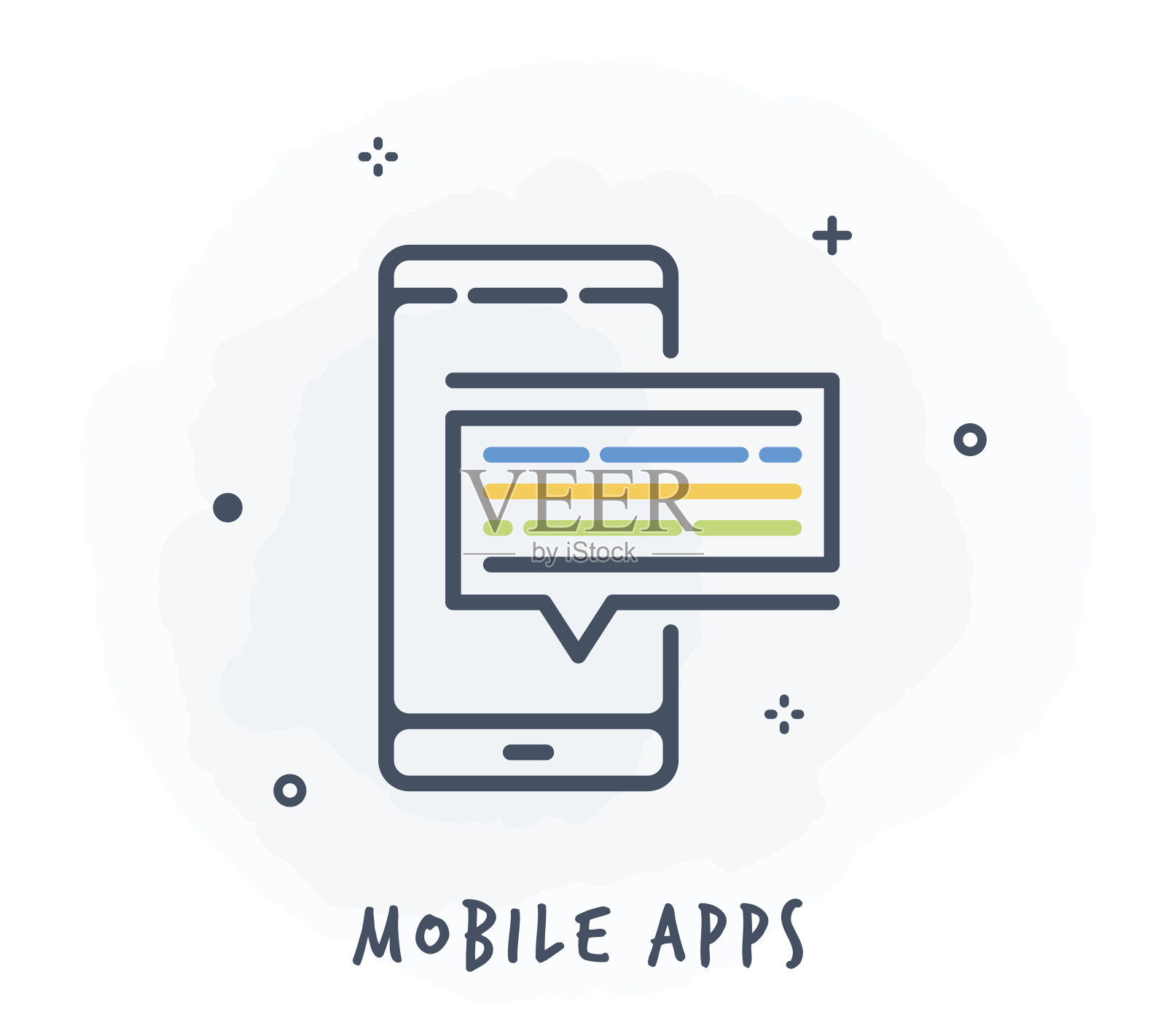 智能手机行图标插画图片素材