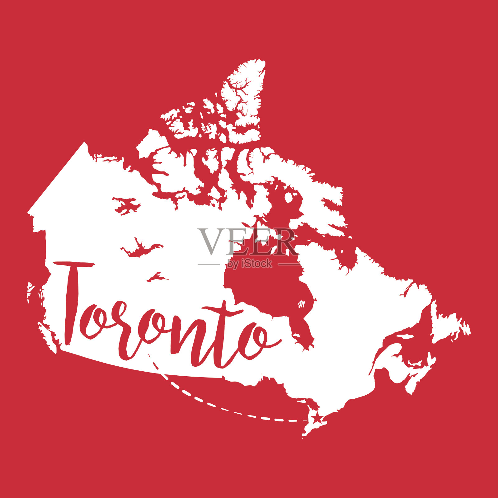 多伦多，加拿大矢量地图插画图片素材