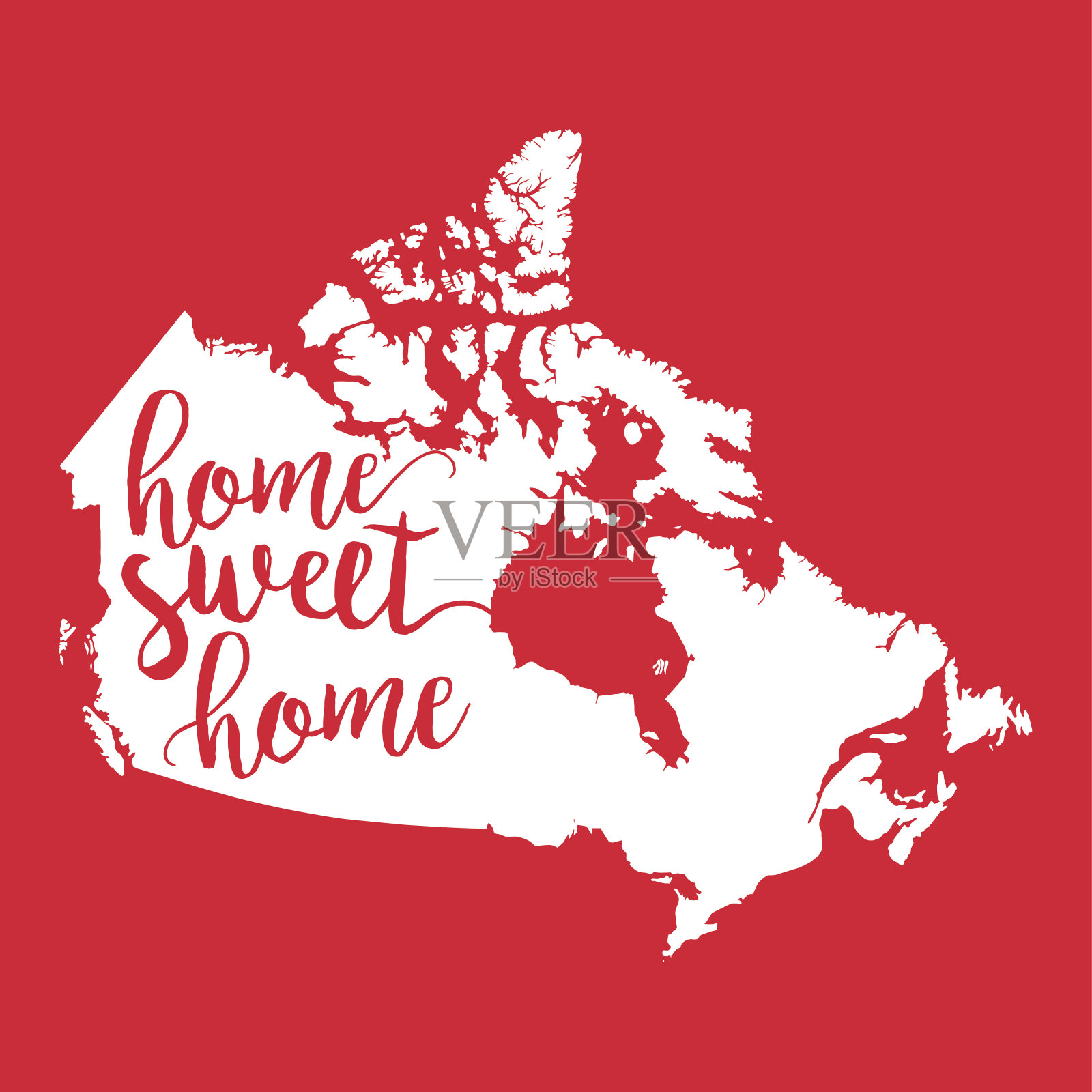 家甜蜜的家矢量地图的加拿大插画图片素材