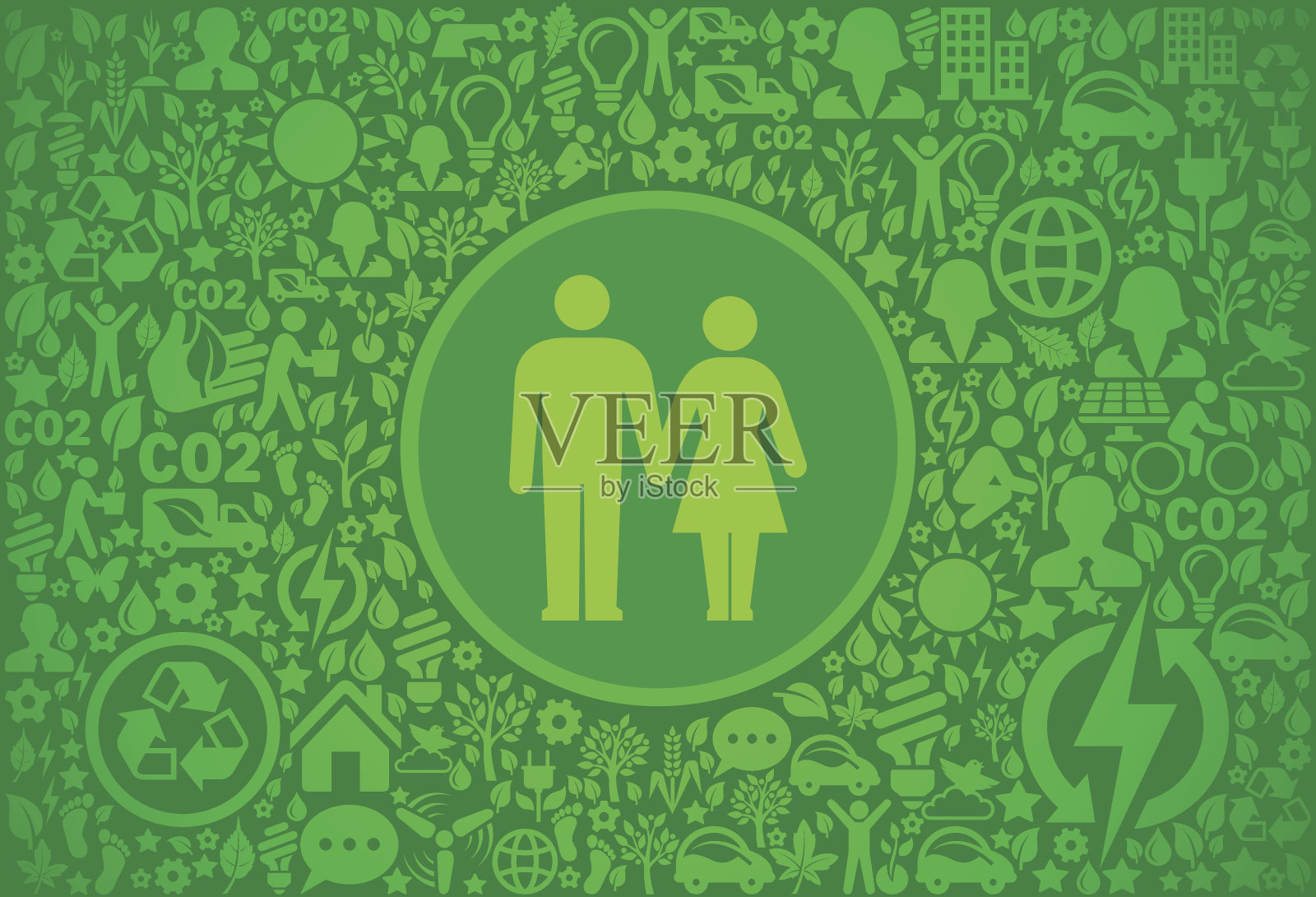 情侣牵手环境绿色矢量图标模式插画图片素材