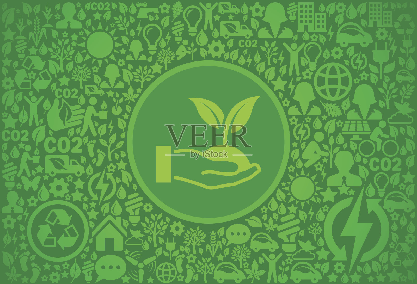 保持生长植物环境绿色矢量图标模式插画图片素材