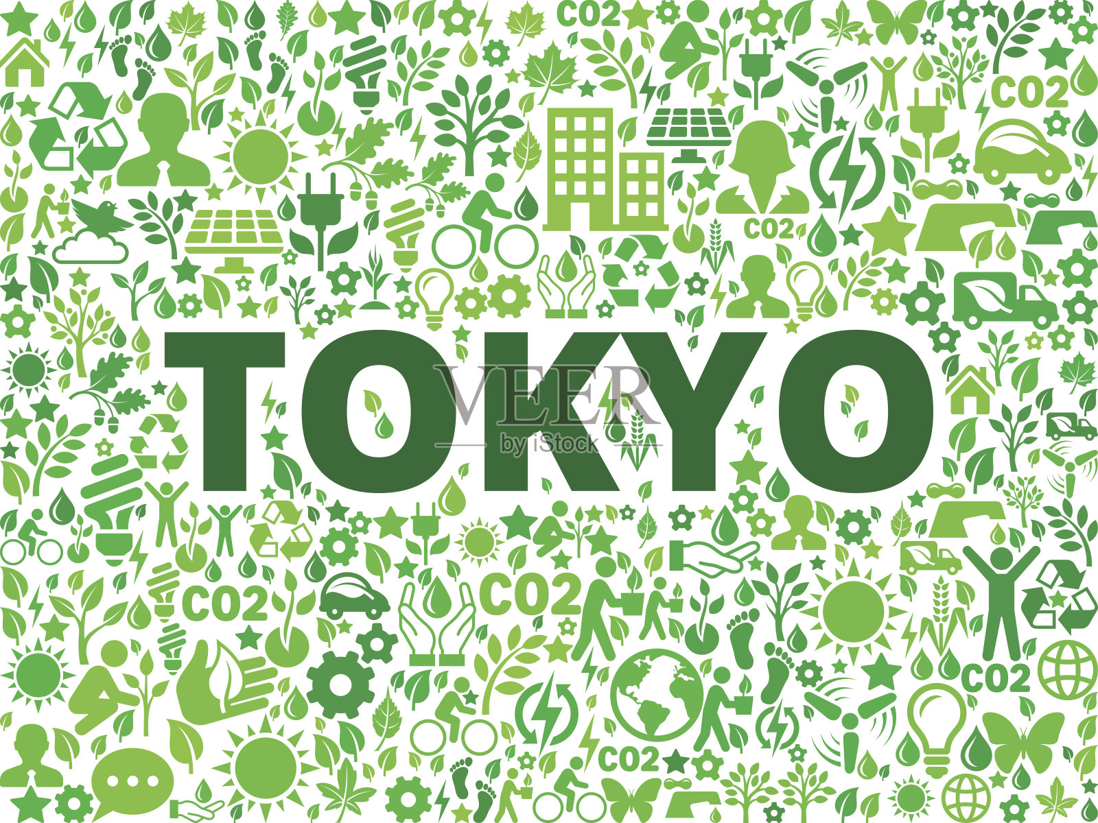 东京环境保护向量图标模式插画图片素材